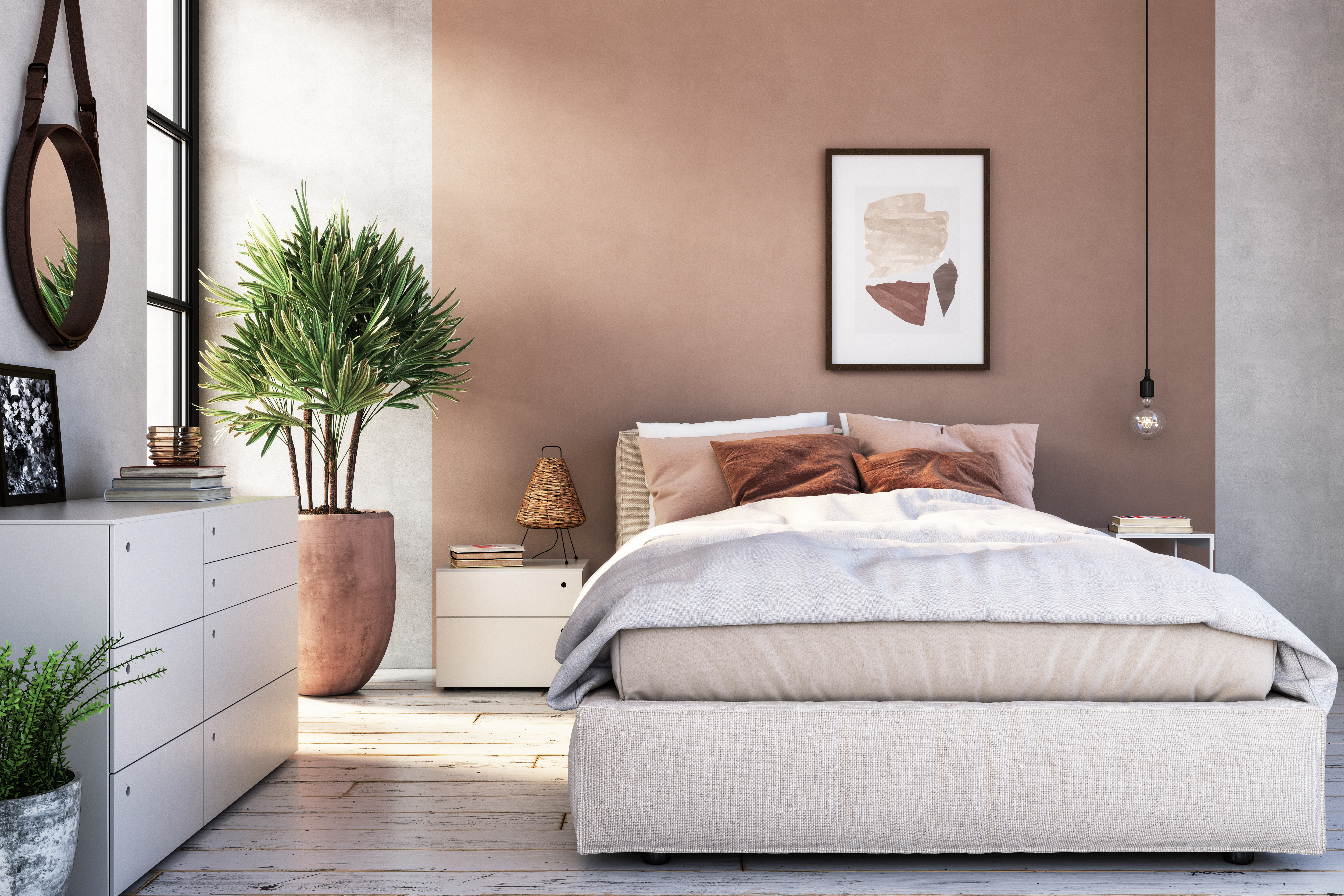 Natural light, greenery and a tonal palette create a calming and cohesive space. Photo / Getty Images