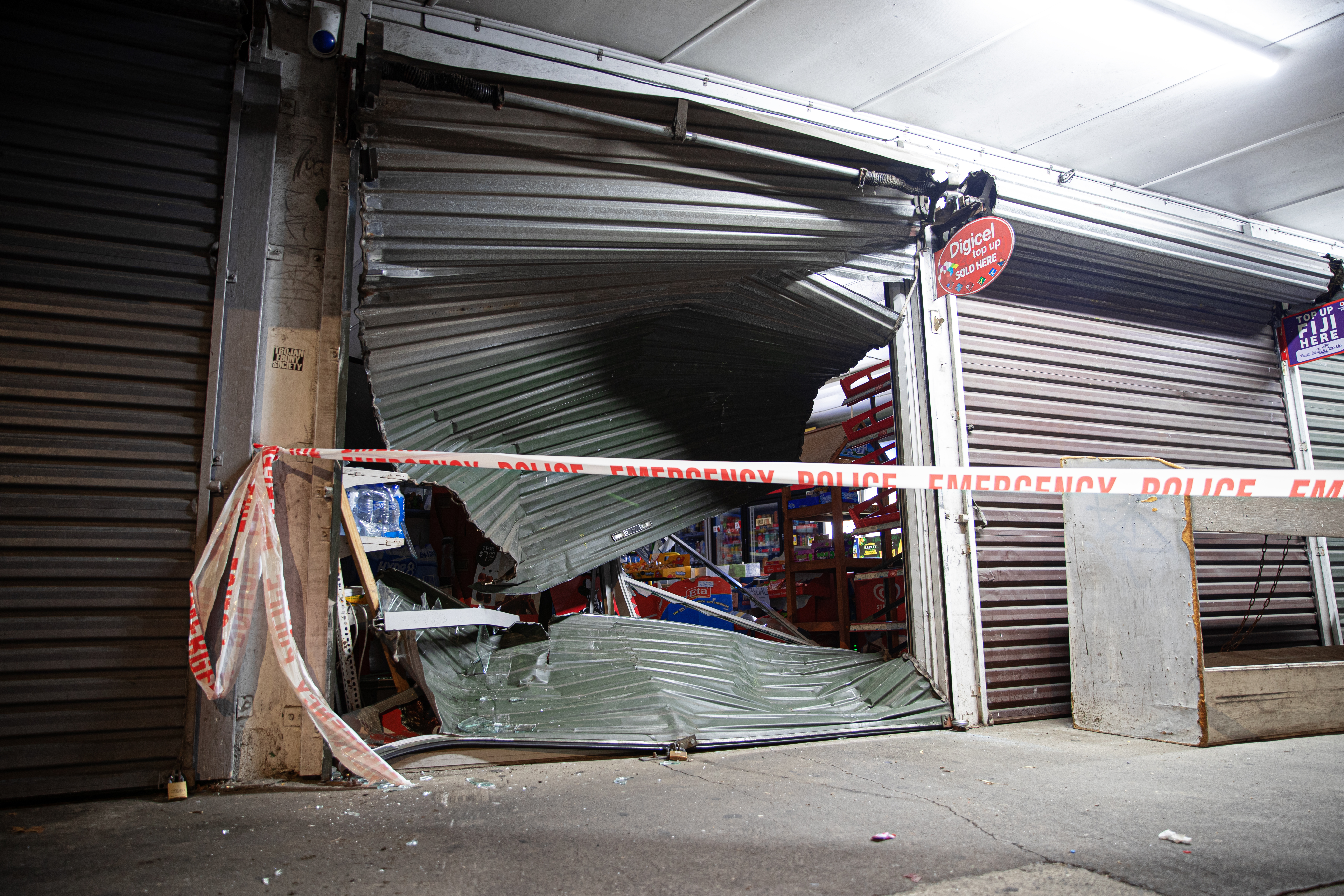 Police are making inquiries after East Tamaki Super Market was ram-raided in the early hours. Photo / Hayden Woodward