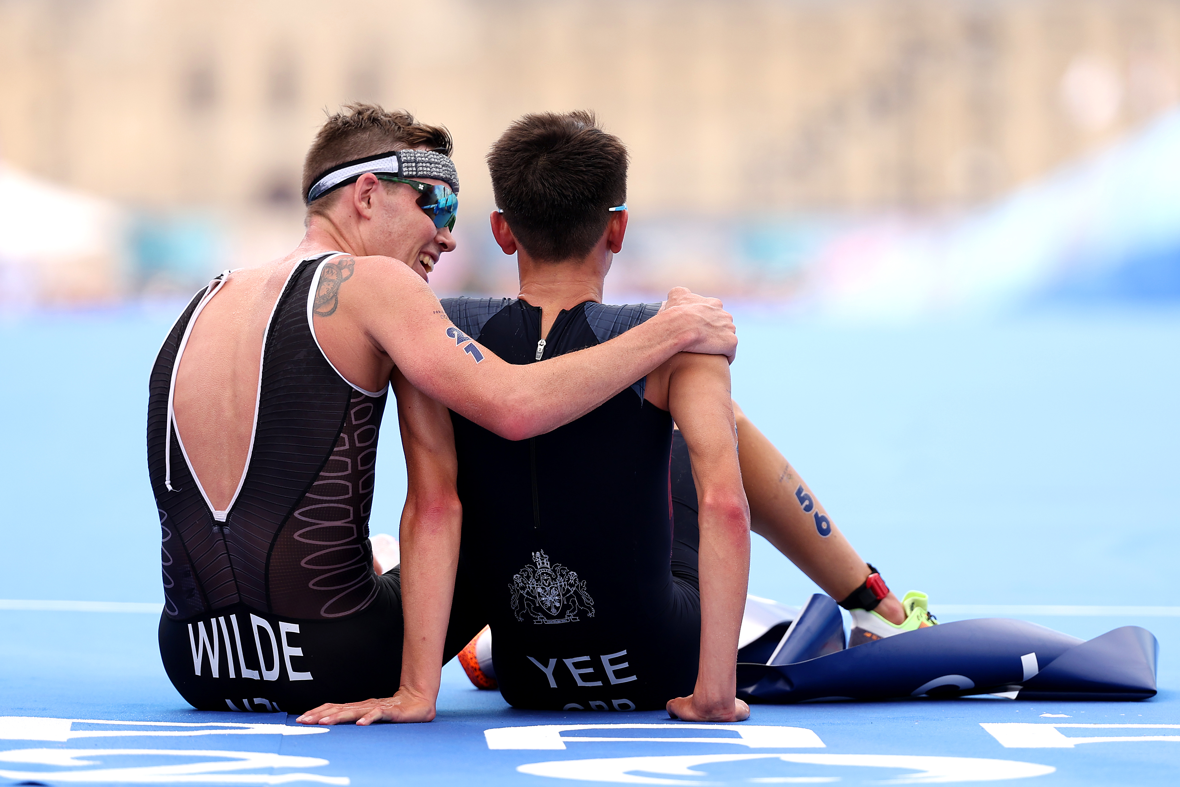 Hayden Wilde and Alex Yee after the men's triathlon at the Paris Olympics. Photo / Getty Images