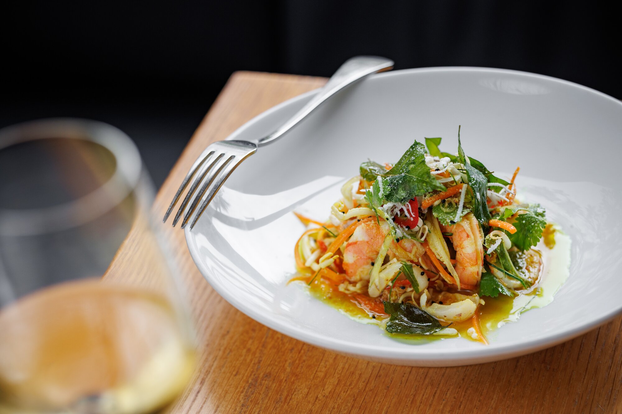 The Thai prawn salad on the menu at The Engine Room. Photo / Babiche Martens