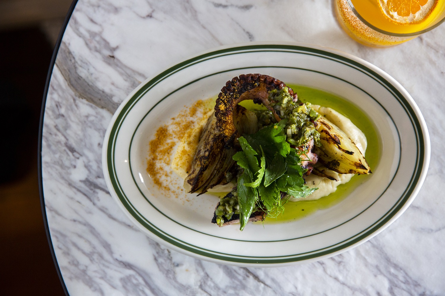 The octopus with braised fennel. Photo / Babiche Martens