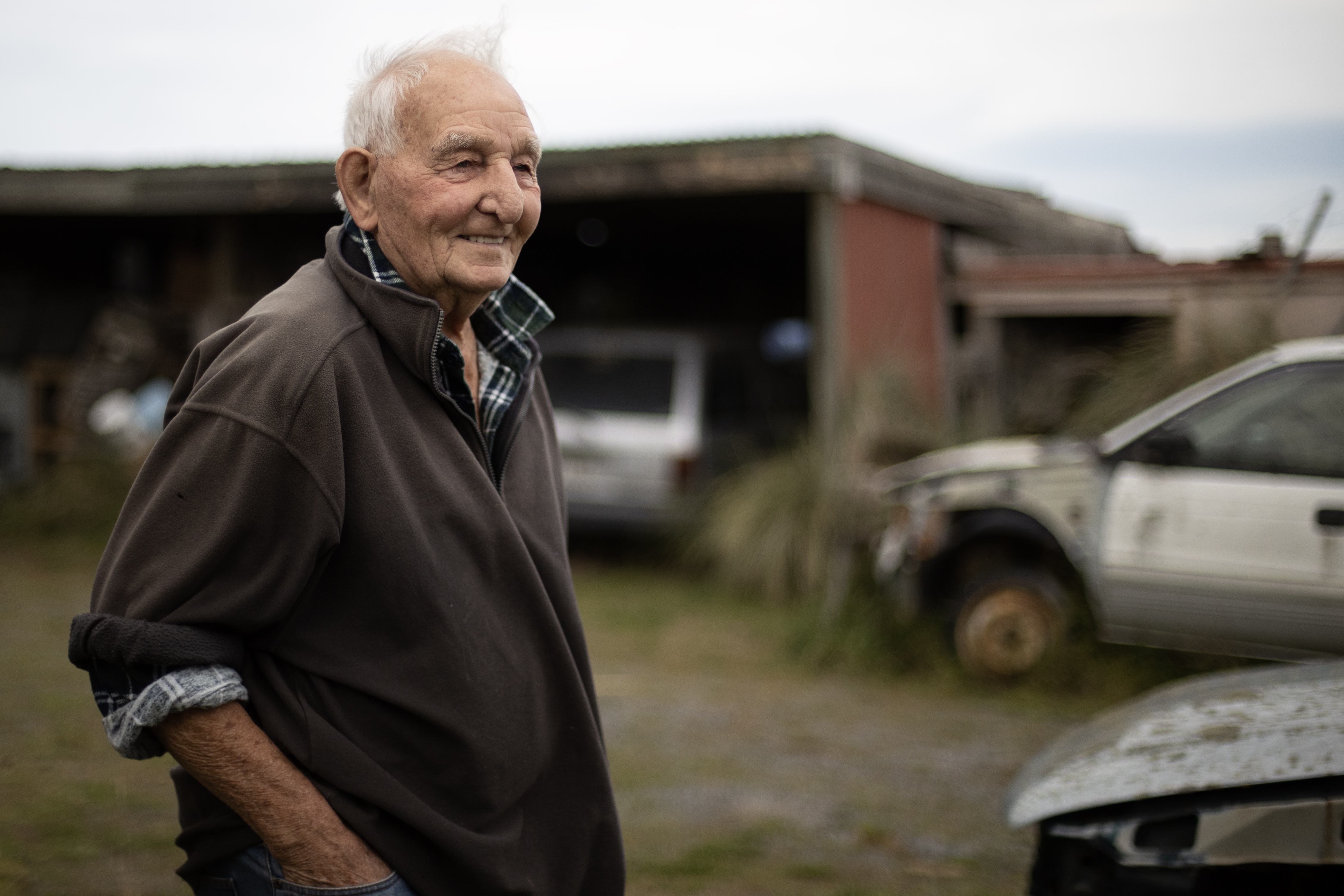 Les Griffiths has lived in Brooklands for more than 60 years. Photo / George Heard