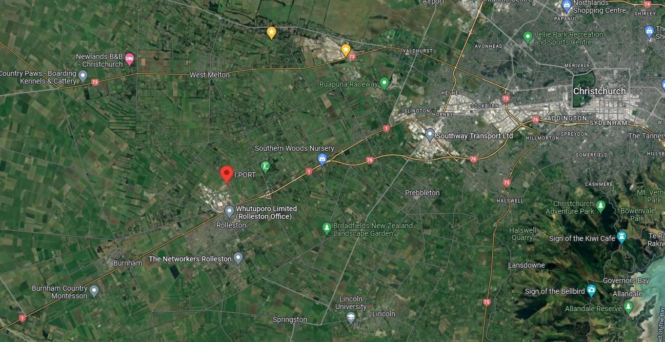 Red dot marks the spot earmarked for the Costco Wholesale, Canterbury. Photo / Google Maps