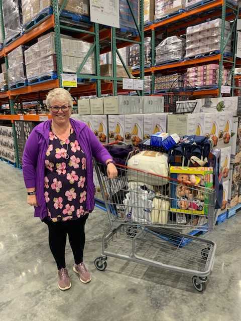 Marina Seager of Invercargill with her full trolley of Cotsco goods. Photo / Supplied