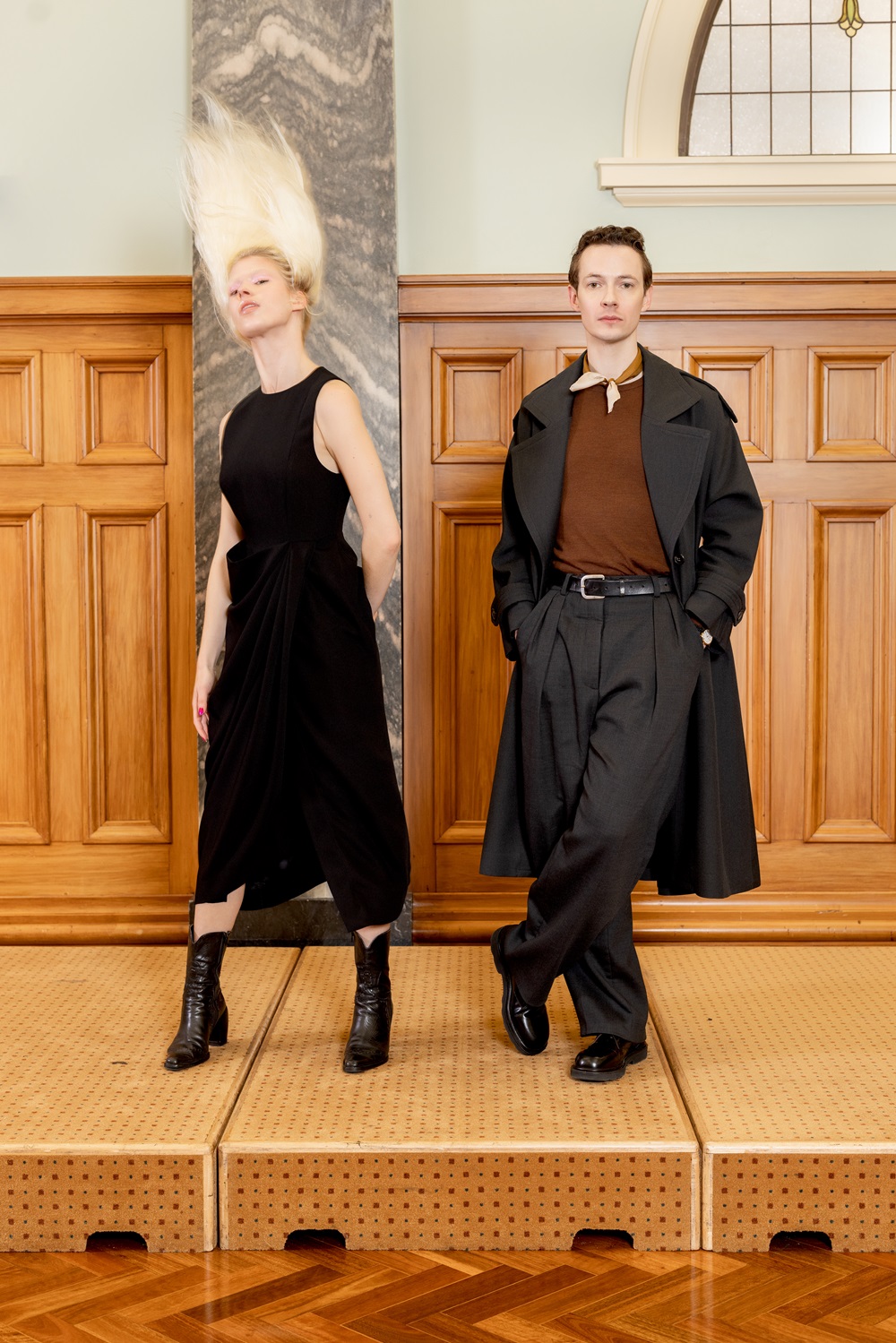 “It’s an incredibly supportive place and it takes you as you are,” says James Bush, posing with model Jillian Allen. Photo / Babiche Martens
