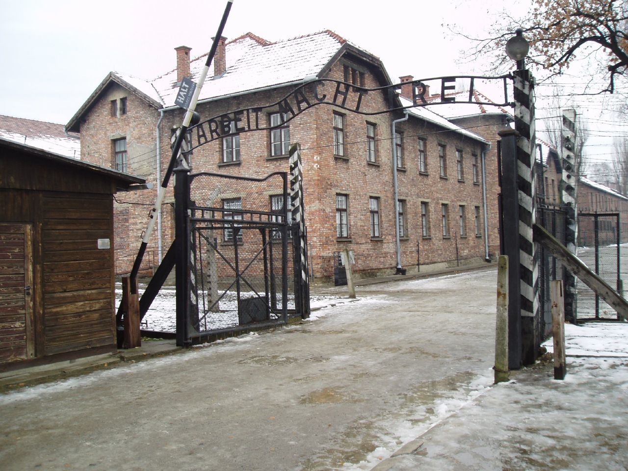 The slogan over the gates of the Auschwitz-Birkenau Concentration Camp translates to work