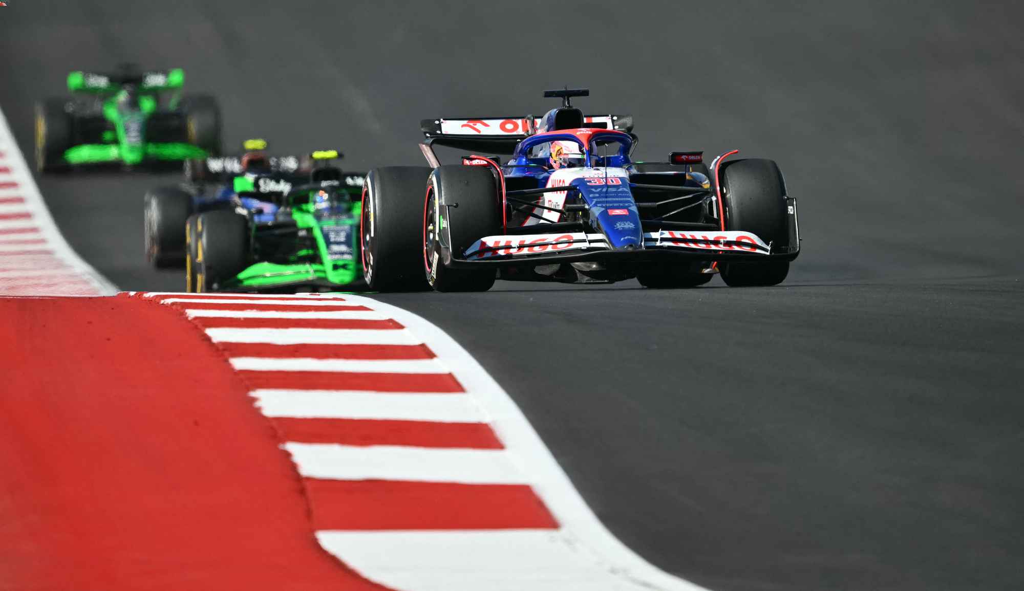 Liam Lawson in action during the United States Formula One Grand Prix at the Circuit of the Americas in Austin, Texas. Photo / AFP