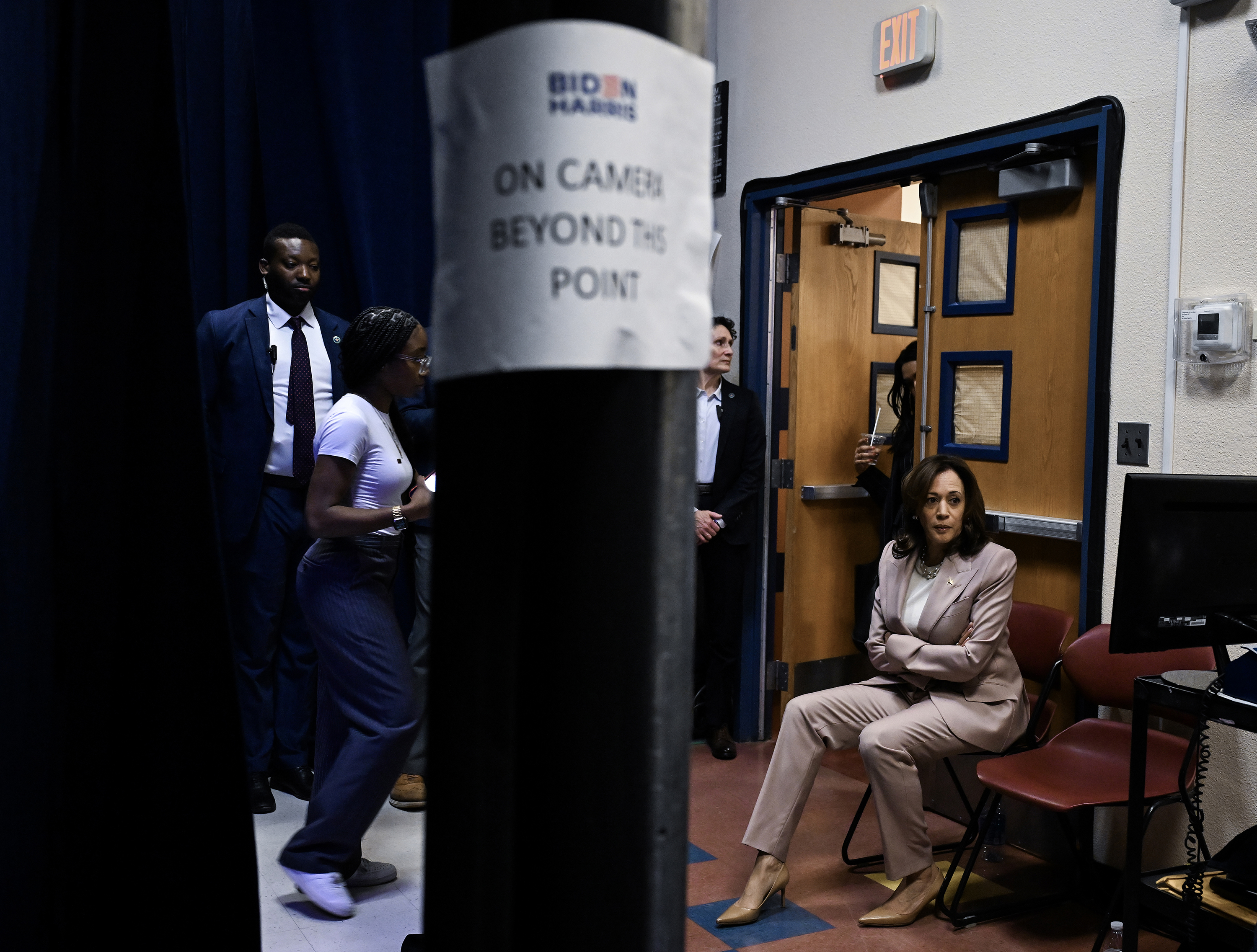 Harris waiting to speak about reproductive rights in Tucson, Arizona, in April. She has become the White House’s leading voice on abortion rights, a topic that Biden has never been comfortable talking about publicly. Photo / Kenny Holston, The New York Times