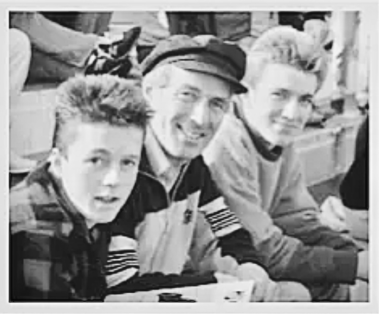 Peter Malcouronne (right), with his father Brian and brother Andrew at the 1987 Rugby World Cup final. Photo / Supplied