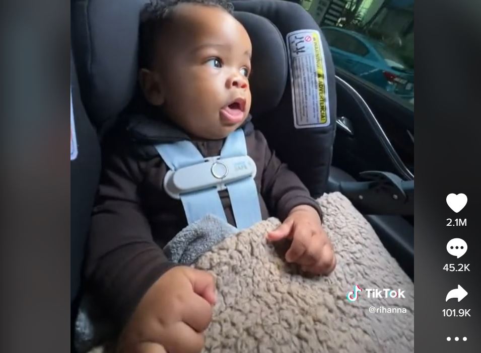 Rihanna has shared a first video of her adorable son. Photo / TikTok
