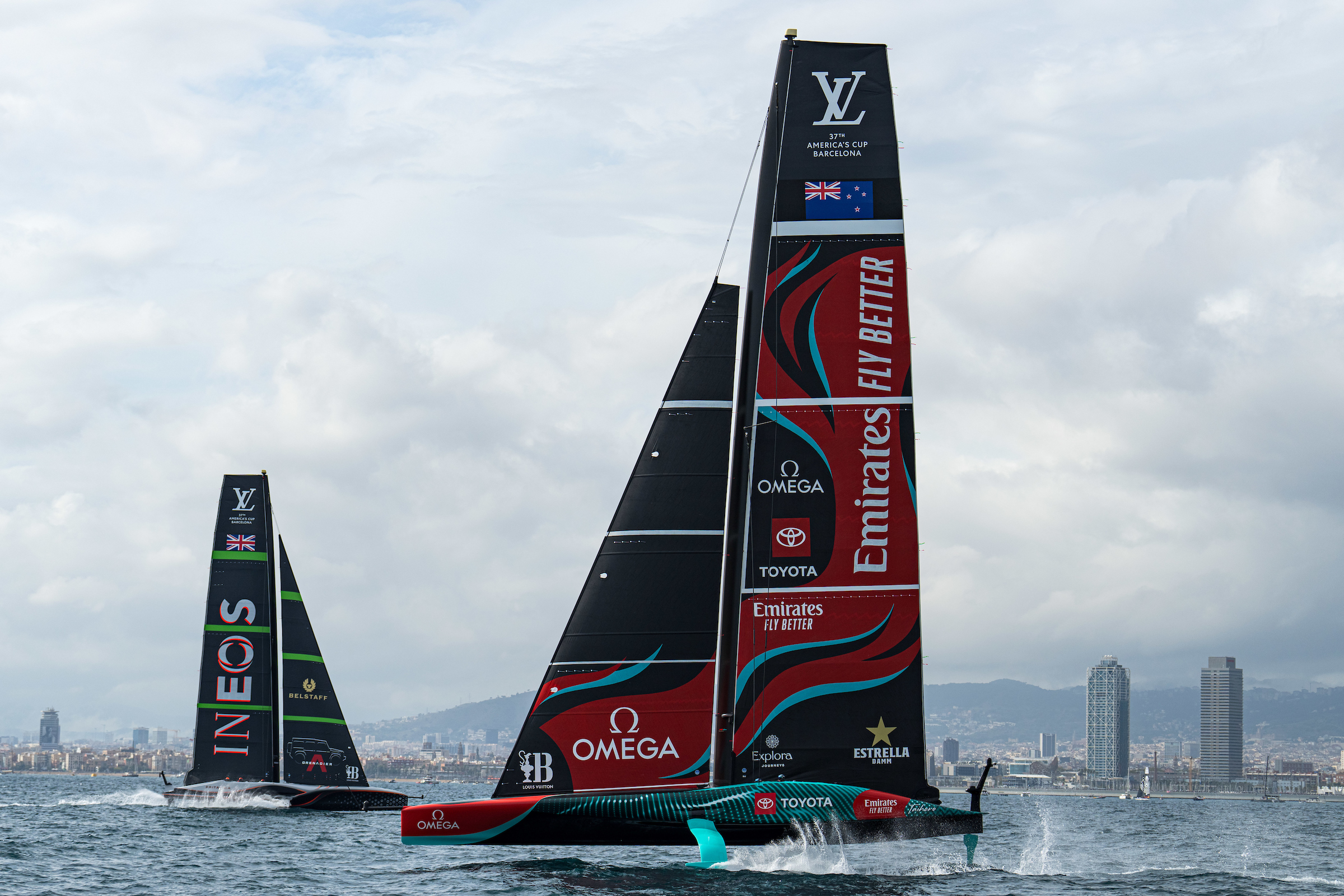 Emirates Team New Zealand took a 2-0 lead over Ineos Britannia in the America's Cup match. Photo / Ian Roman, America's Cup