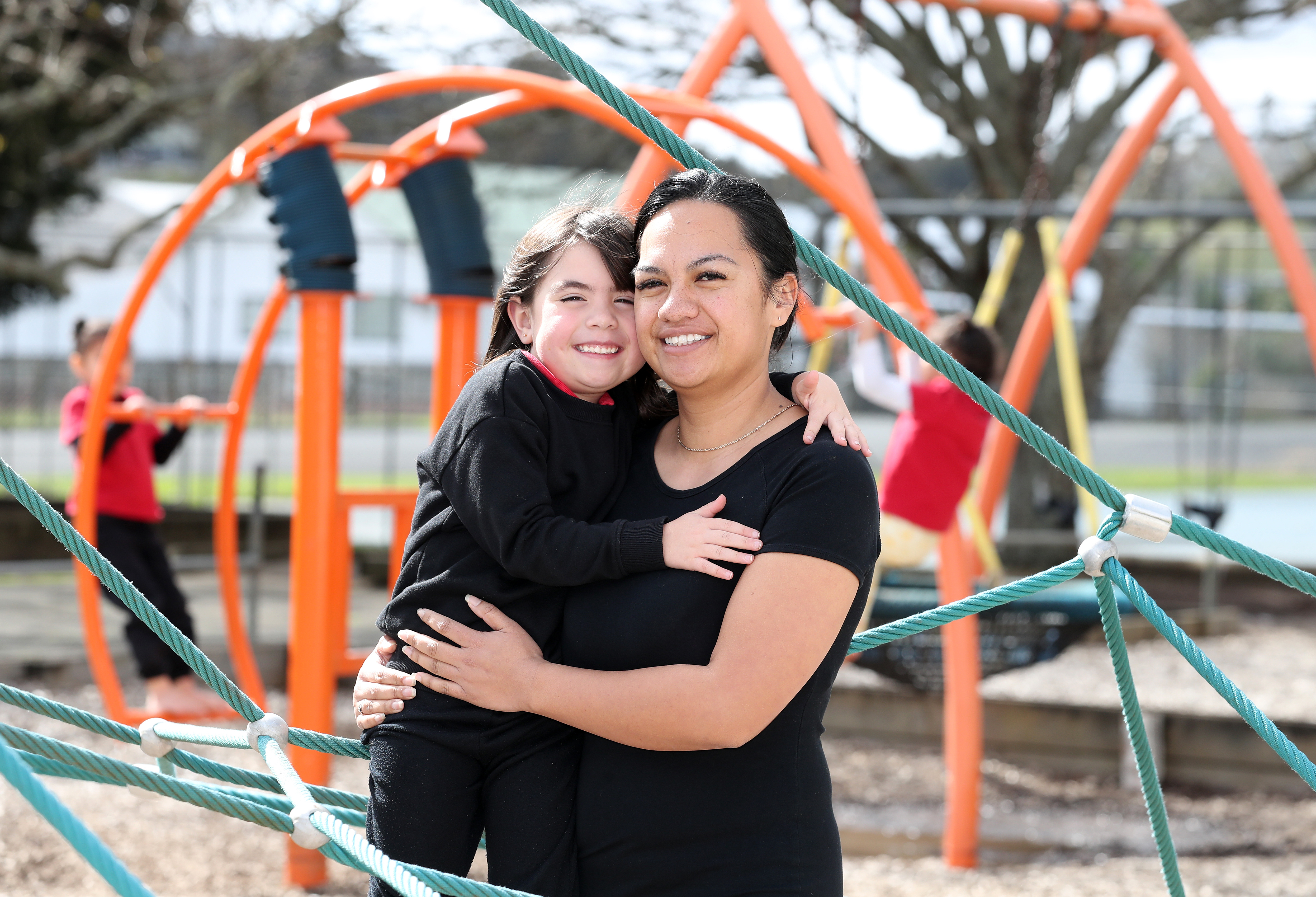 Bonnie Houston and daughter Dylan Swan, 5, from Hikurangi. Bonnie says the proposed government policy is a bit unrealistic.
Photo / Michael Cunningham