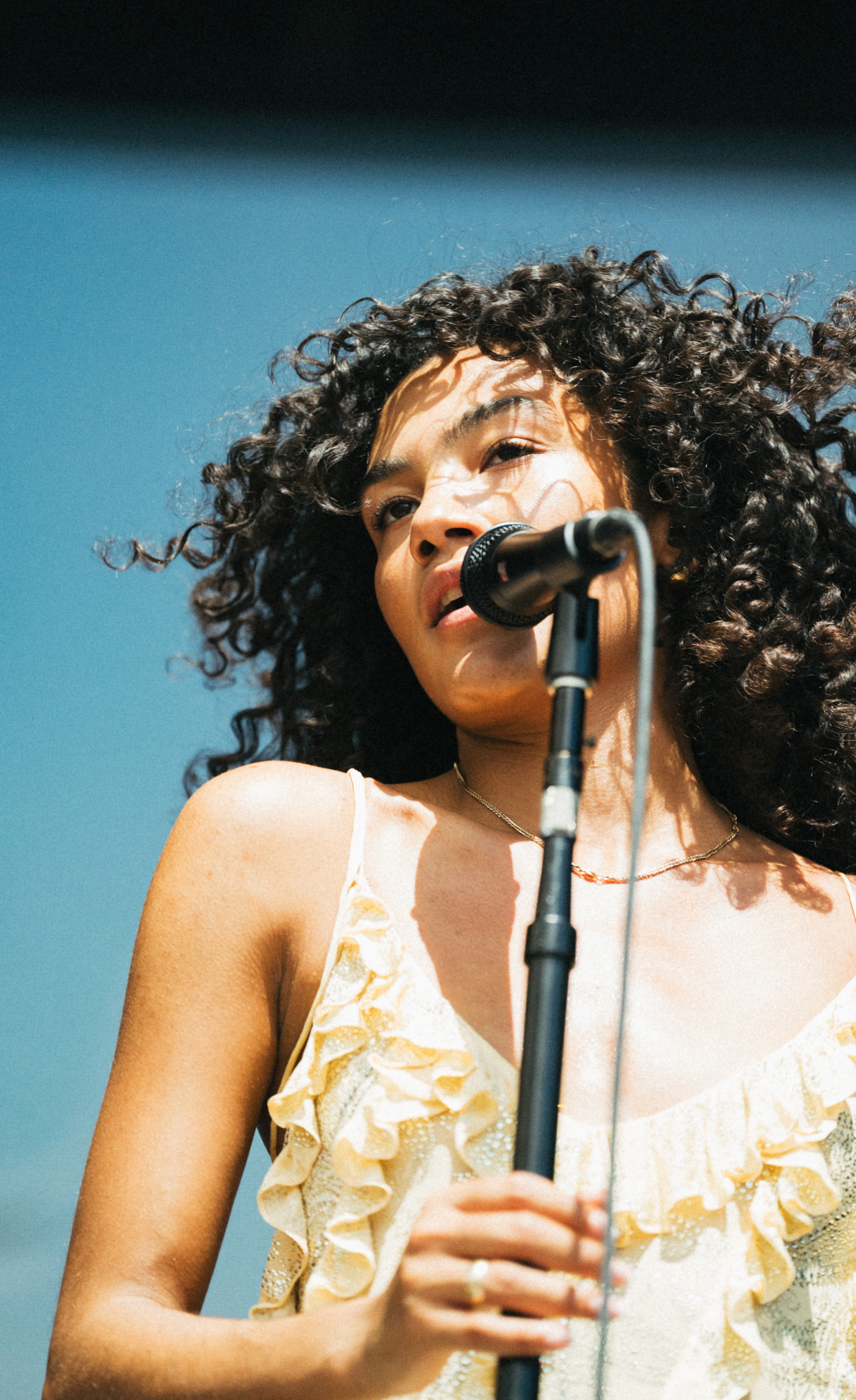 British songstress Olivia Dean blew the crowd away with her neo-soul beats. Photo / Carson Bluck