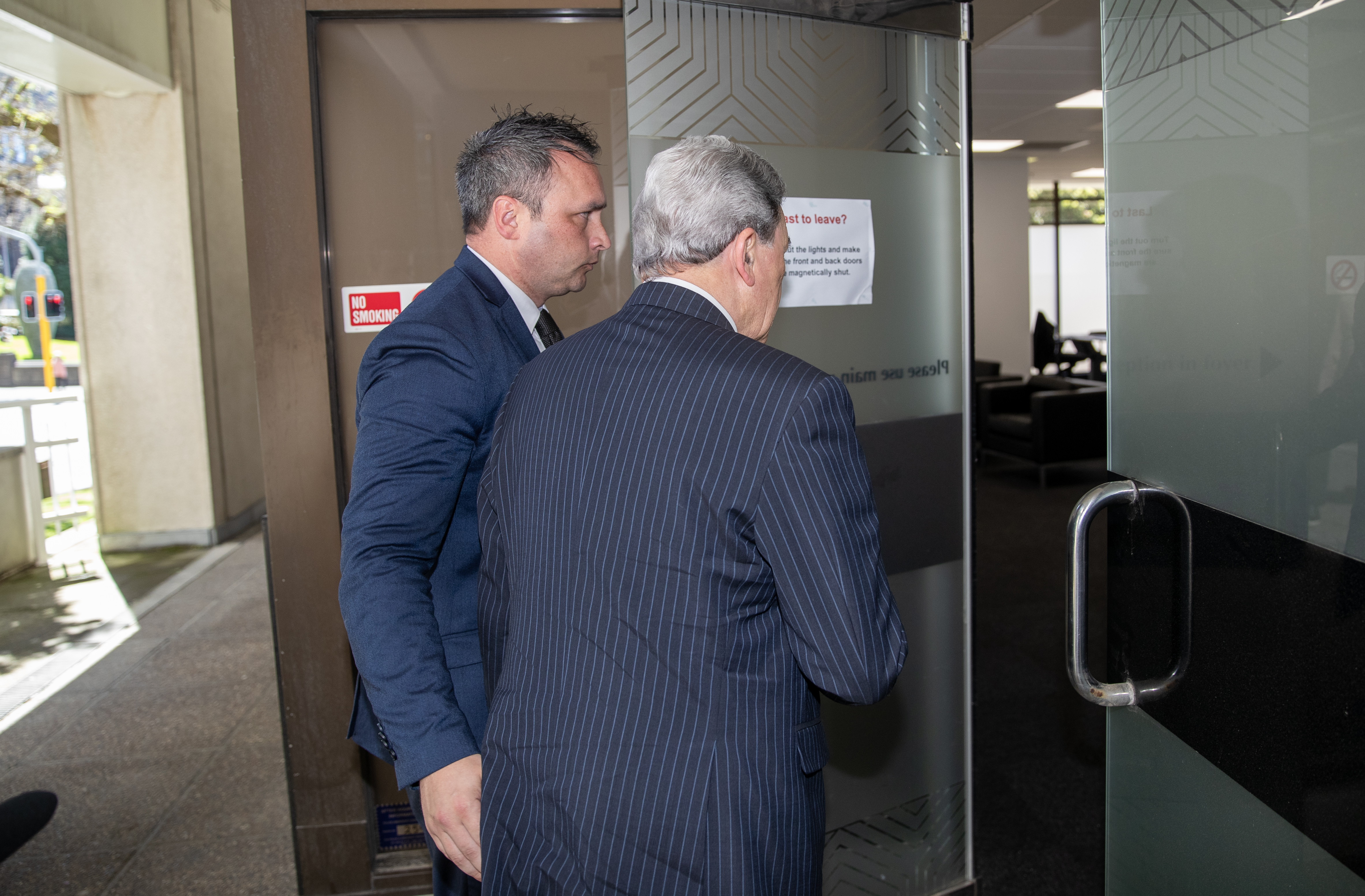 NZ First leader Winston Peters did not answer questions from journalists on his arrival. Photo / Mark Mitchell