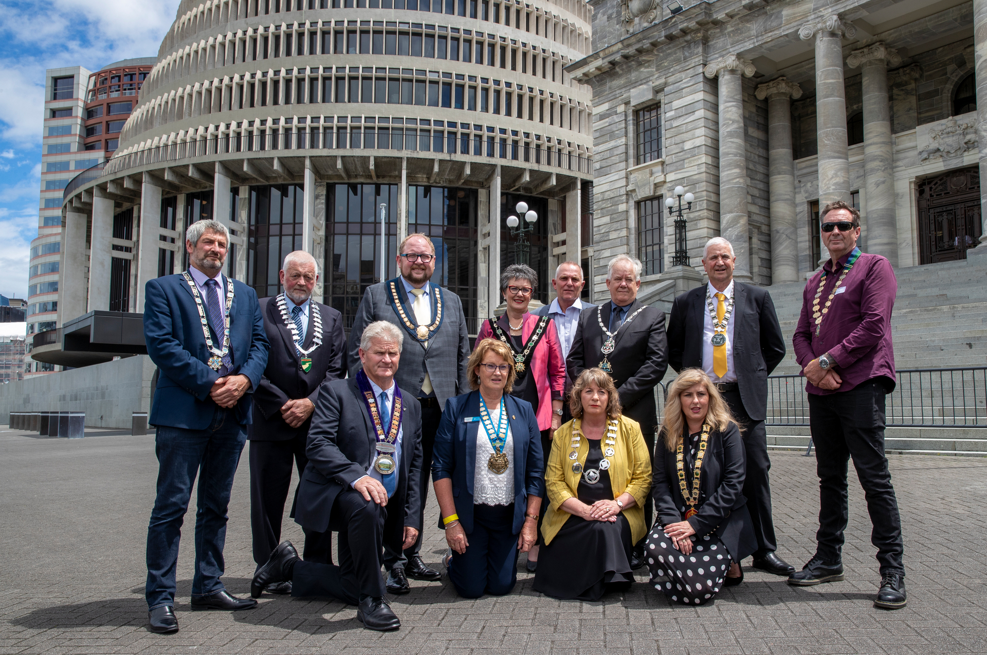 Mayors, representing Communities 4 Local Democracy, visited Parliament to voice their Three Waters concerns and meet with MPs. Photo by Mark Mitchell