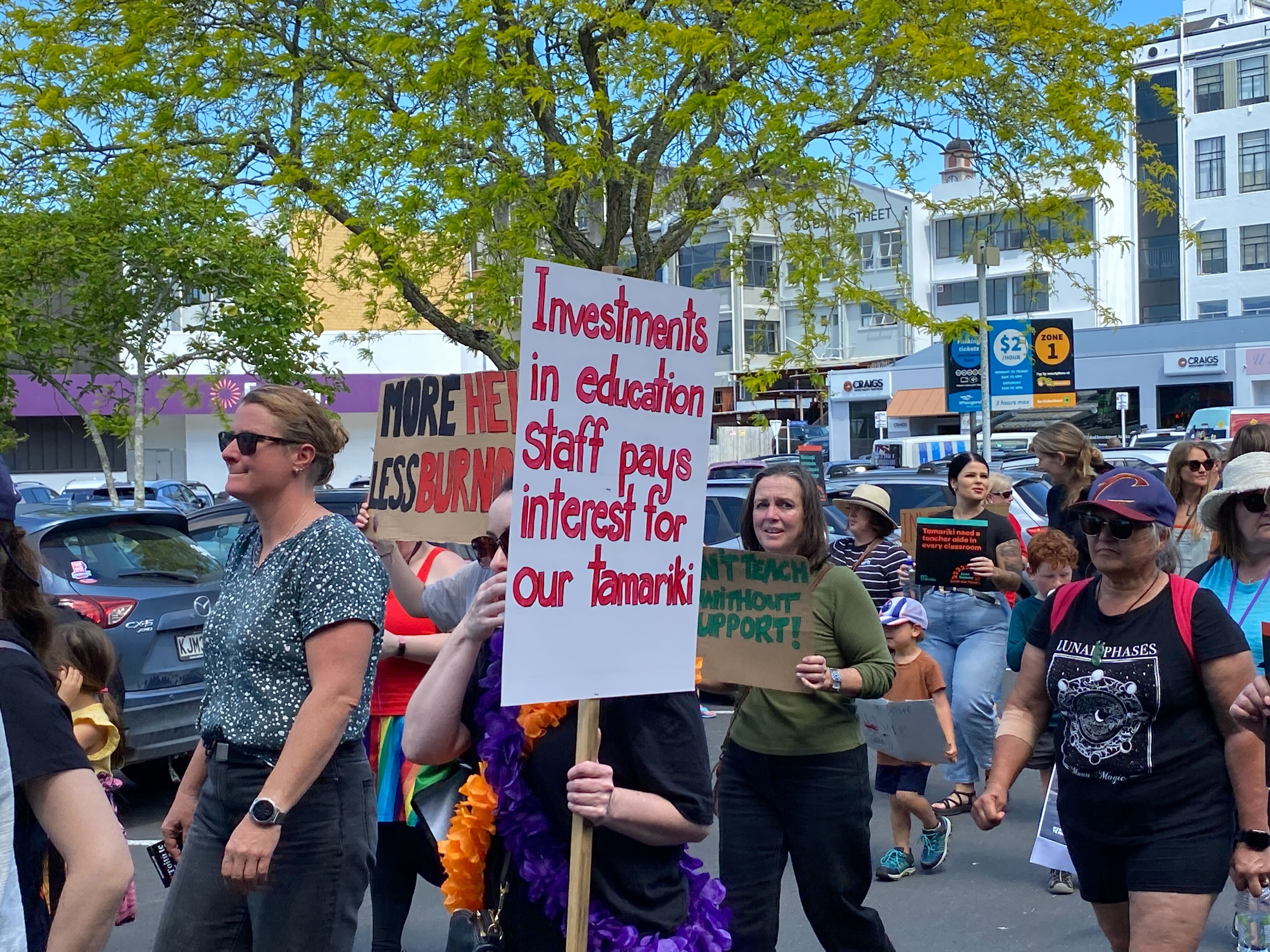 Teachers, doctors, and other healthcare workers are part of those taking action in Whangārei. Photo / Denise Piper