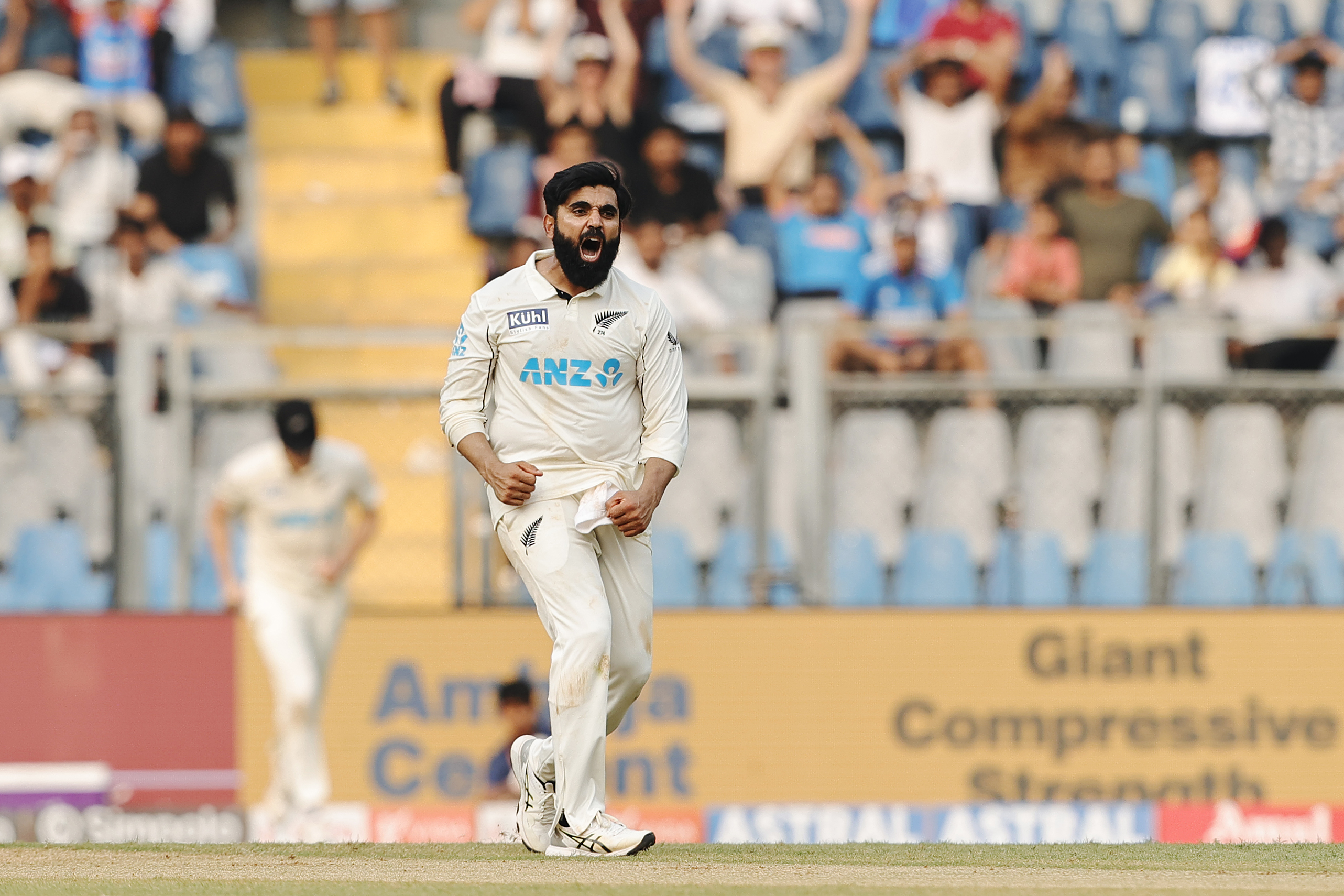 Ajaz Pate in action during the third test. Photo / Photosport