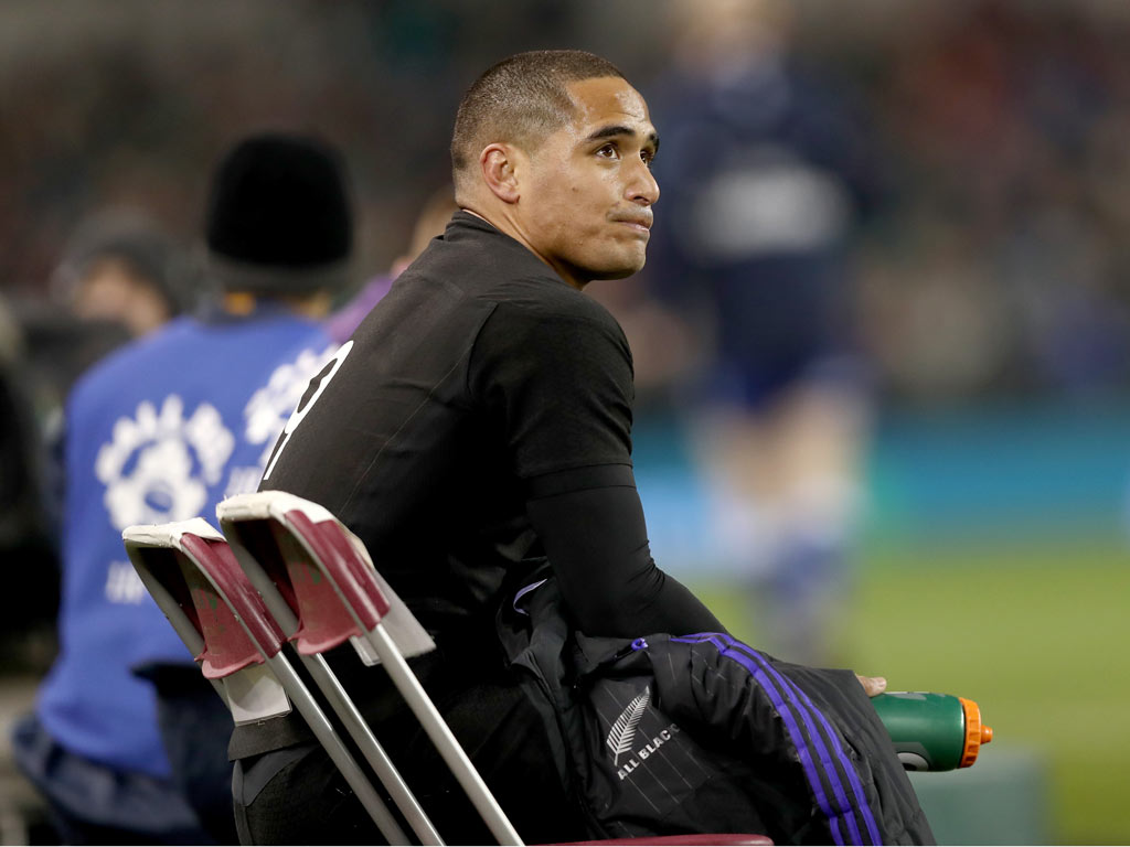 Aaron Smith of the All Blacks sits in the sinbin during the international rugby match between Ireland and the New Zealand All Blacks. Photo / Getty Images.