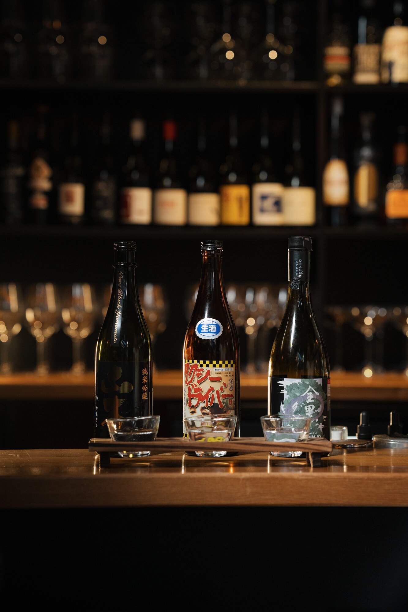  A sake flight at Imoto Lounge Bar, Christchurch.