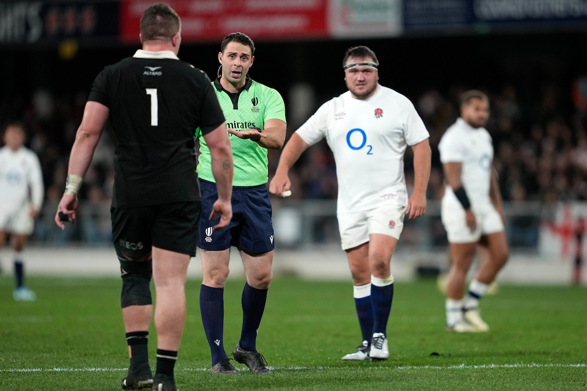 England's Jamie George looks on during the first test against the All Blacks in Dunedin last season. Photo / Photosport