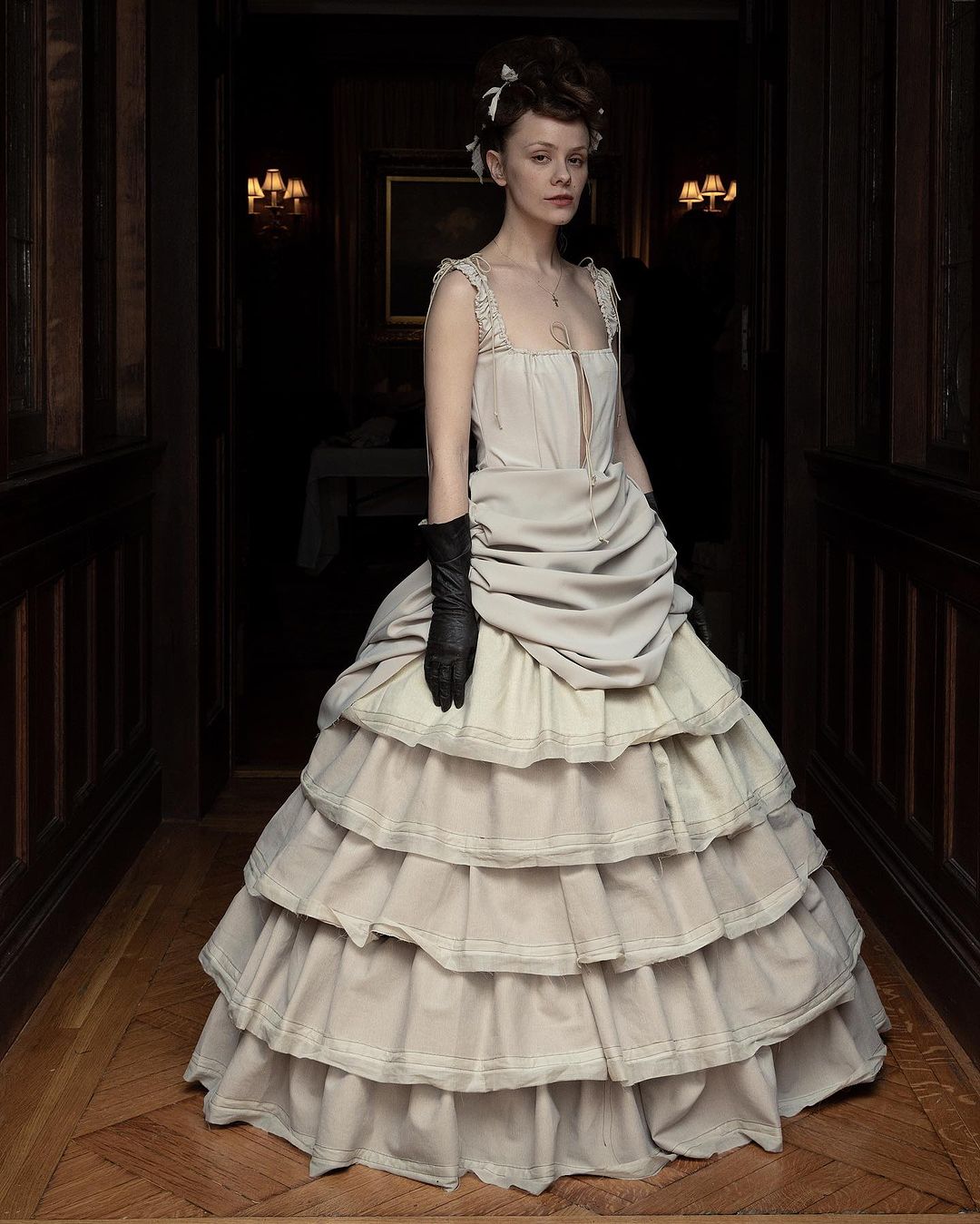 Elena Velez’s collection showcased voluminous skirts and corsetry. Photo / Instagram @elenavelez
