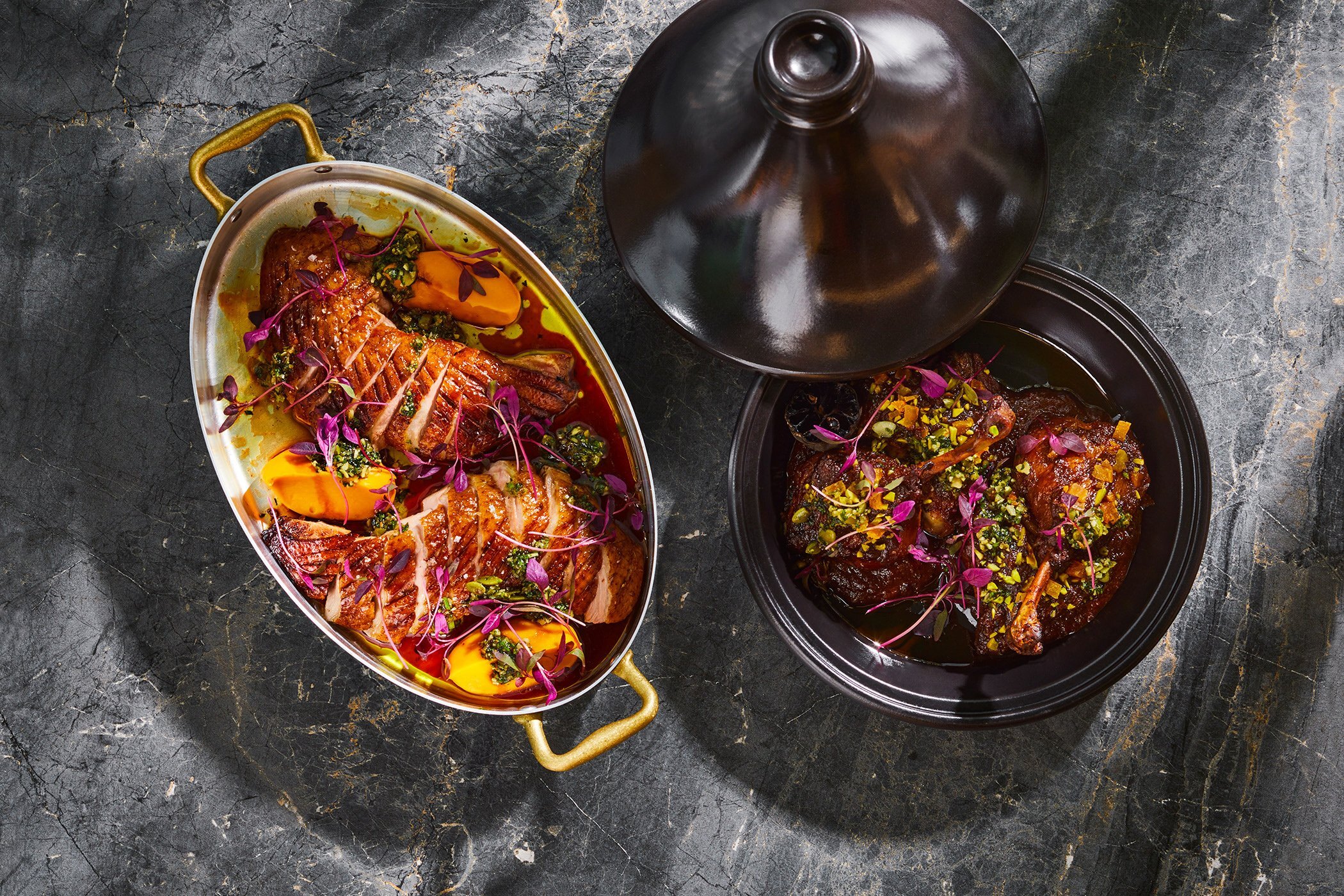 Advieh Restaurant's whole duck tagine.