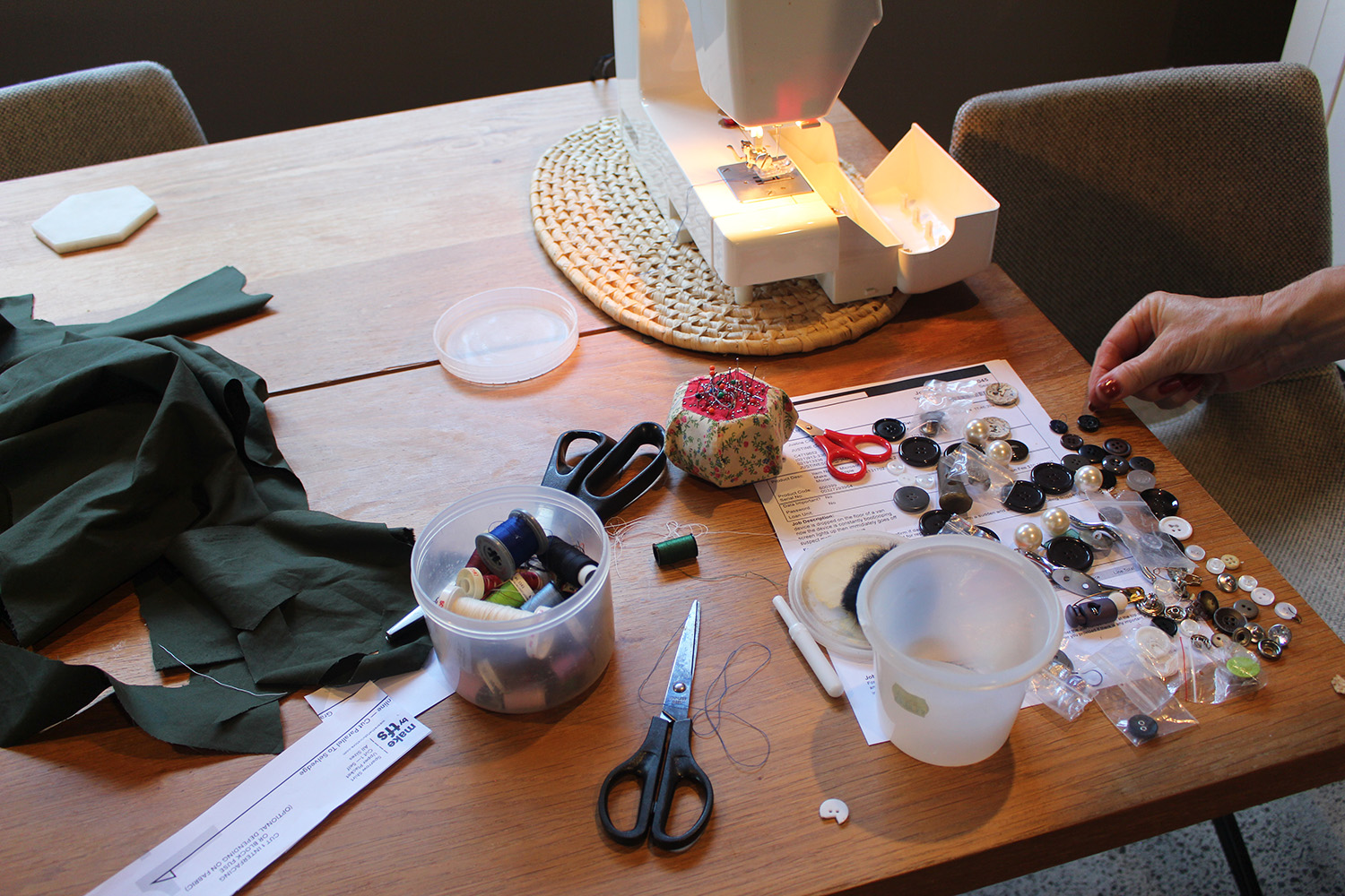 An amateur set-up for construction is made easier with a helping hand. Photo / Madeleine Crutchley