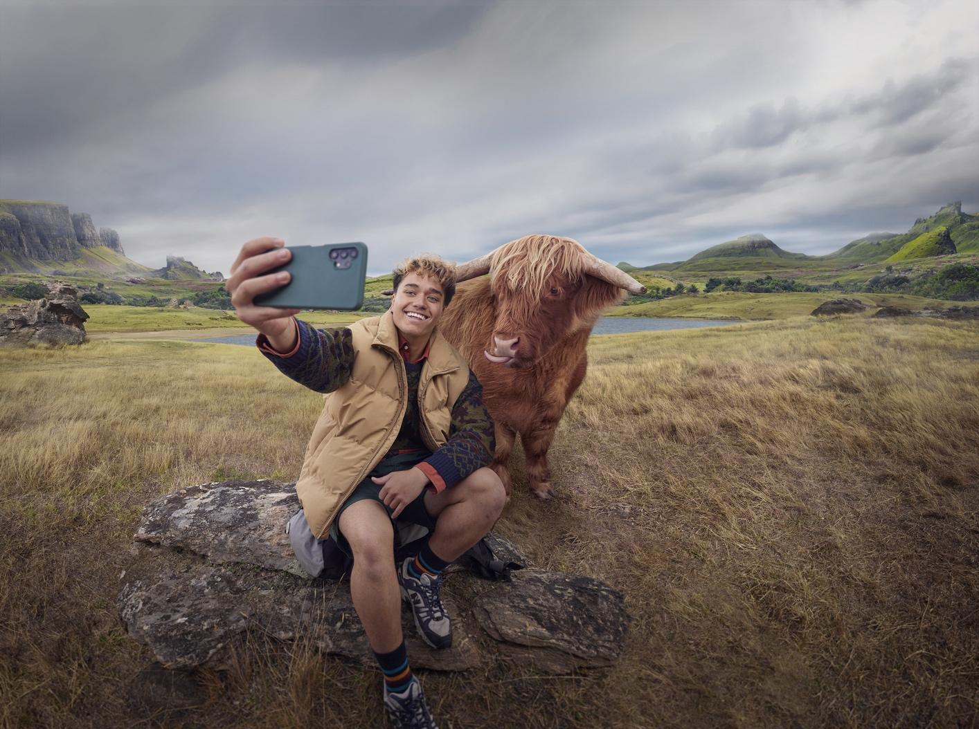 The new One New Zealand ad campaign features an adopted son and a highland cow.