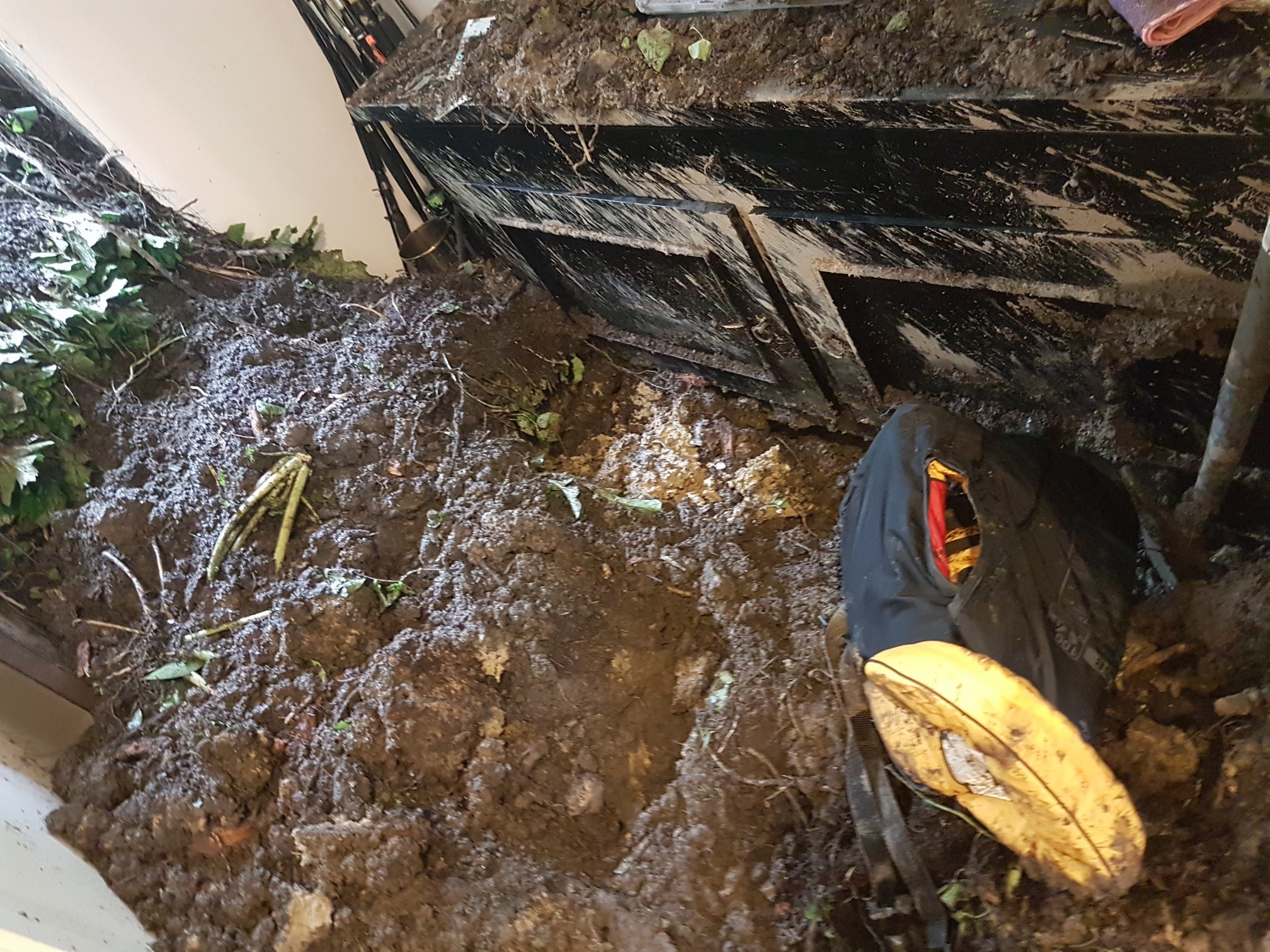 Inside Craig Jones' apartment following the mudslide. Photo / Supplied