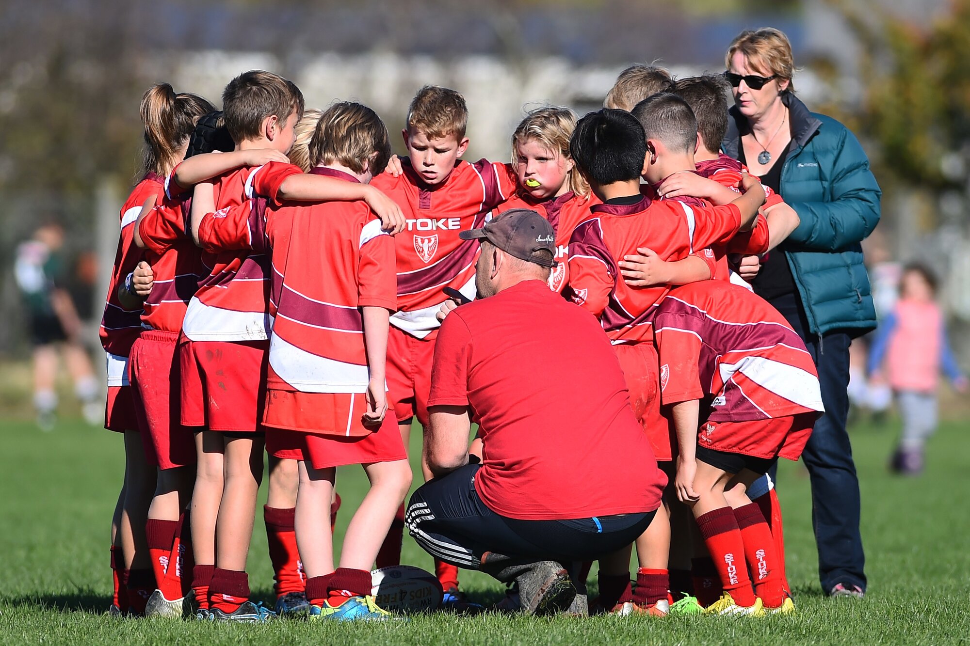 Kids rugby at Sport Park, Motueka. Photo / Photosport