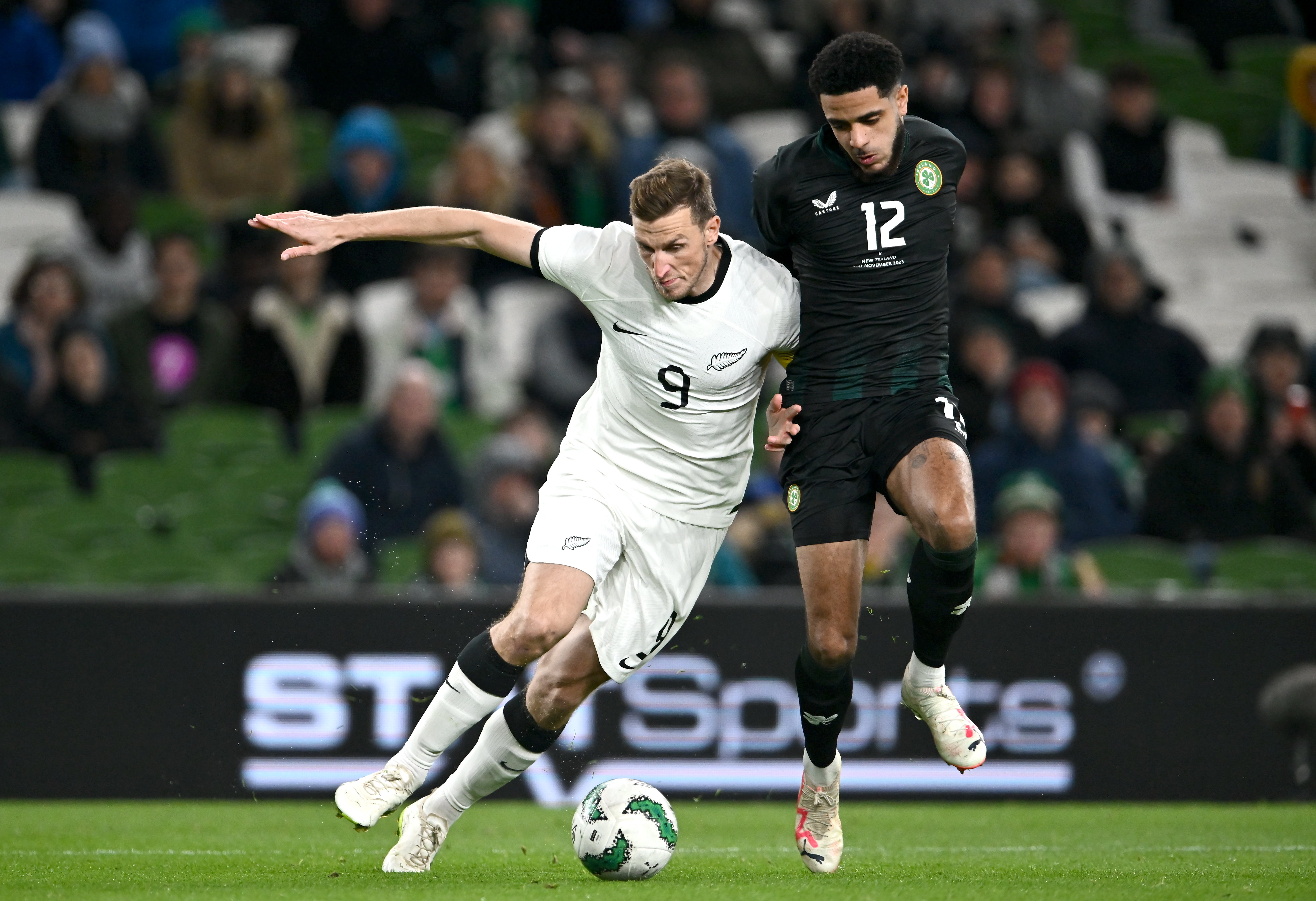 Chris Wood fights for possession. Photo / Getty Images