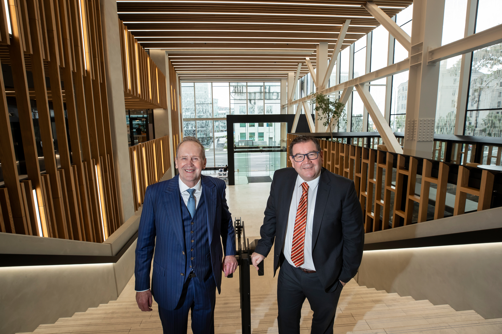 Deputy PM Grant Robertson with Ted Manson. Photo / Brett Phibbs