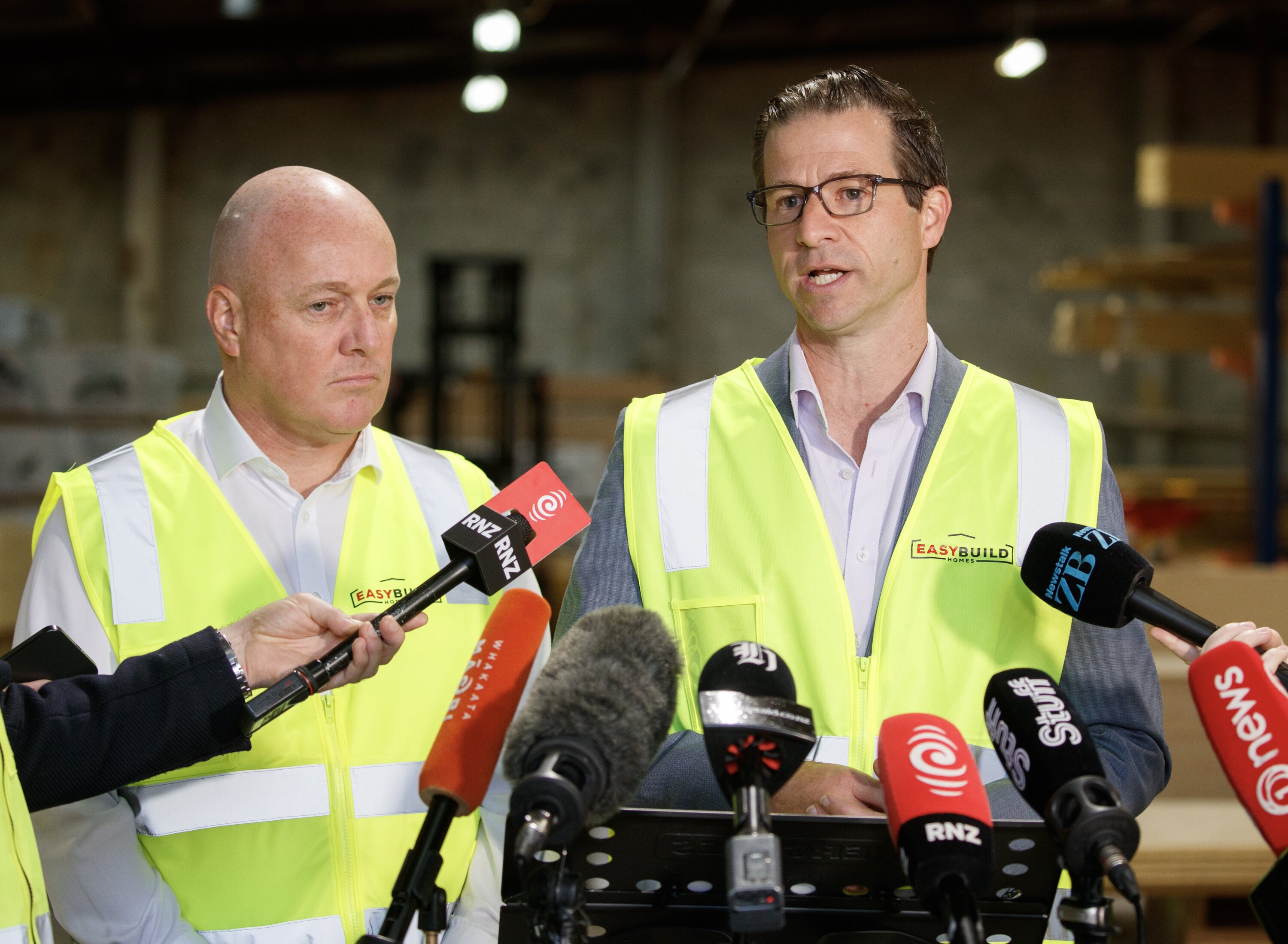Prime Minister Christopher Luxon (left) and Building and Construction Minister Chris Penk. Photo / Mark Mitchell  