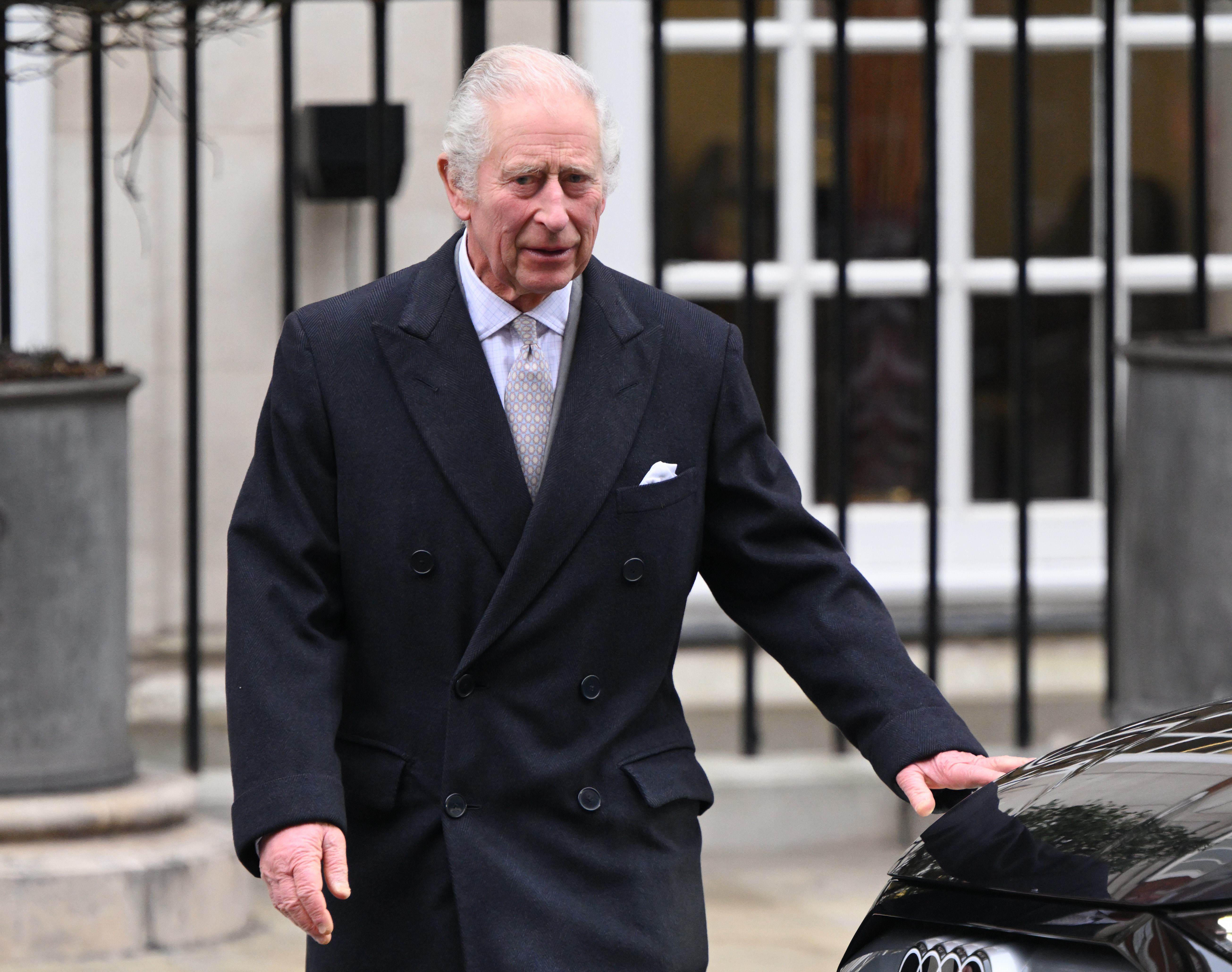 The King was heard thanking well-wishers outside the hospital. Photo / Getty Images