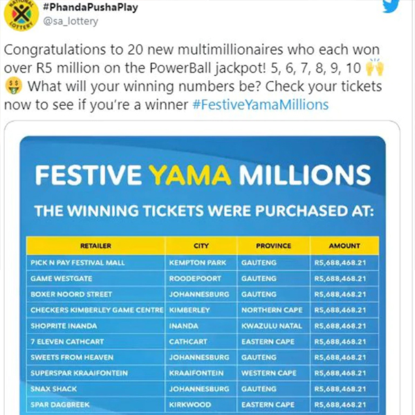 South Africa S Lottery Probed As 5 6 7 8 9 And 10 Drawn And People Win Nz Herald