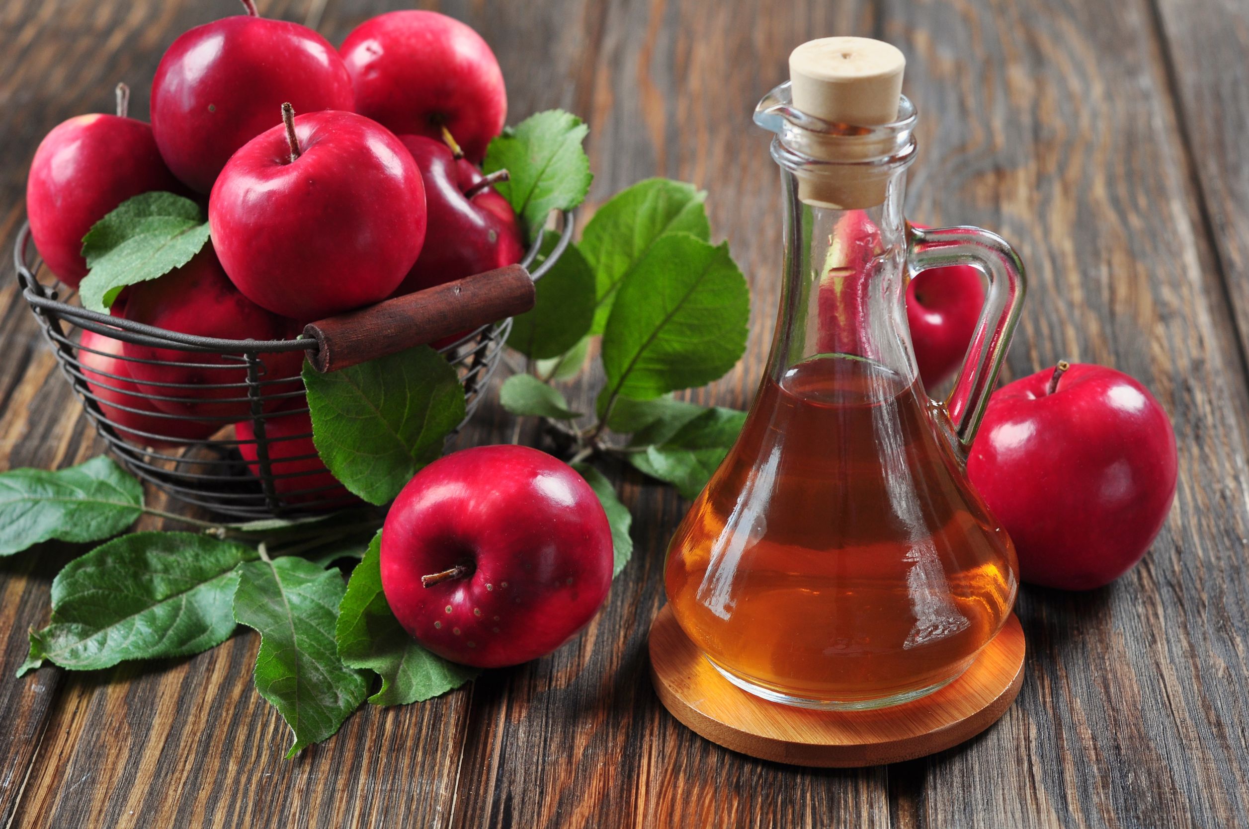 Vinegar can be made from a range of sources, such as apples.