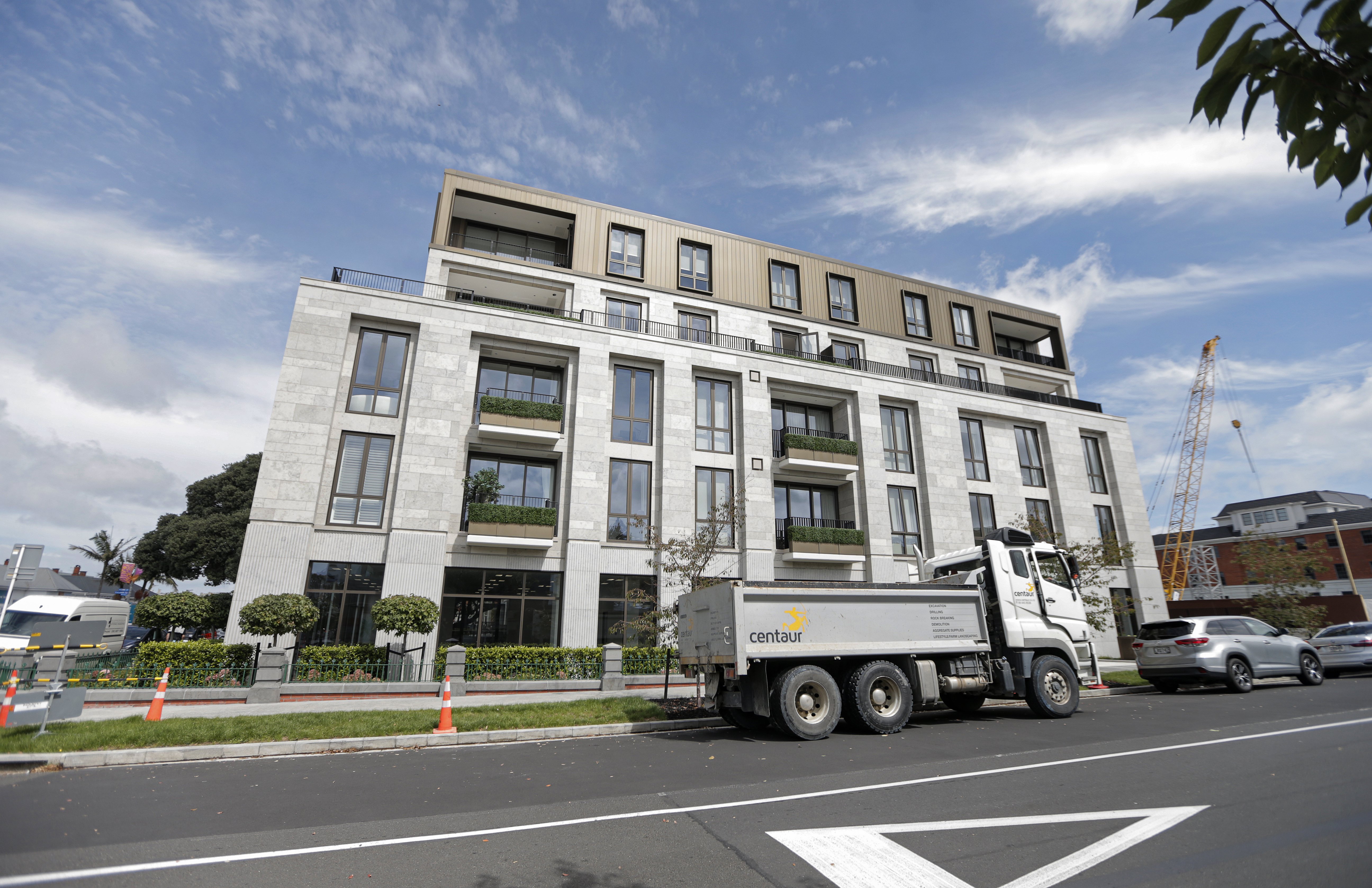 Nathan Residences, the first of four blocks at the Foundation. This is the aspect from Maunsell Rd in Parnell. Photo / Alex Burton