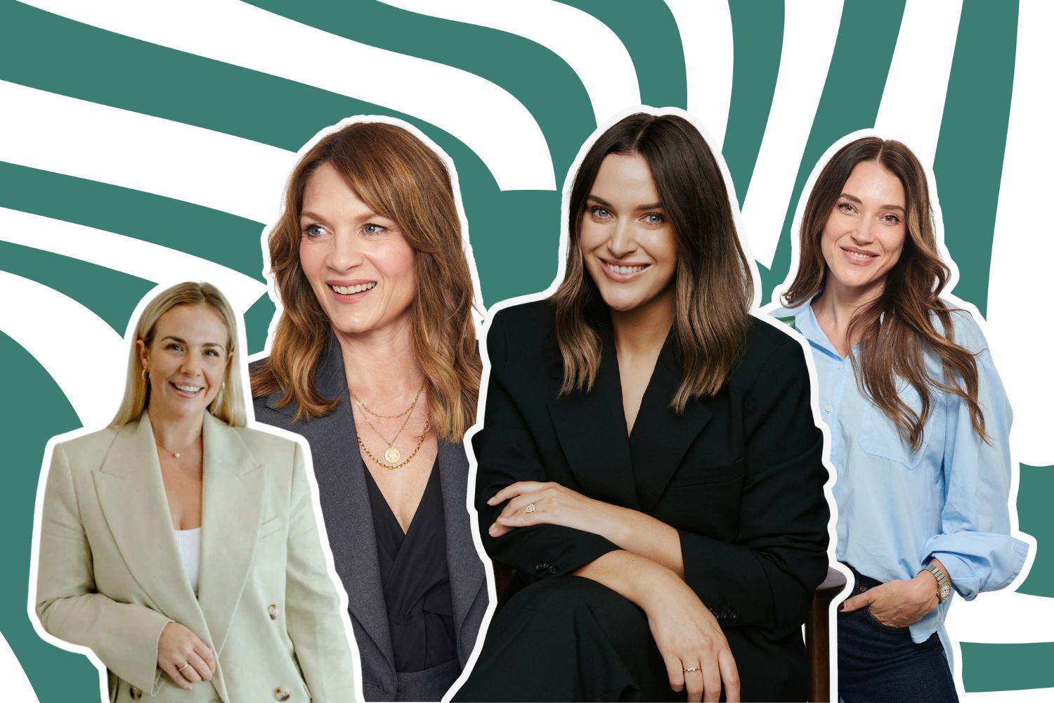 Lara Henderson from Pure Mama (keft), Emma Peters from Aleph, Chloe Zara Munro from CZE Hair and Sophia Mantell from Daily Skincare and Girl's Girl. Collage / Ash Cometti