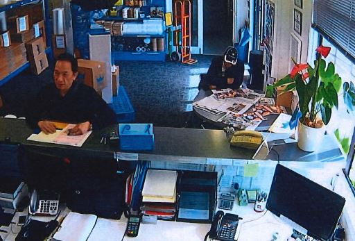Security camera footage of Ricky Leung, left, and Chiu Tai Fi at the Storage King in Grey Lynn. Photo / Supplied.