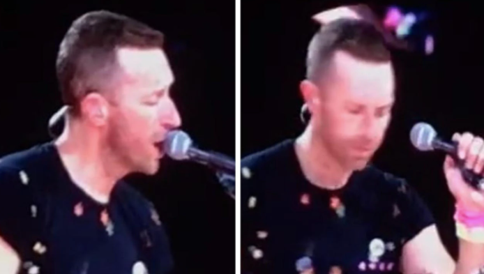 Chris Martin paid tribute to Hawkins during a show in Mexico overnight. Photo / Twitter
