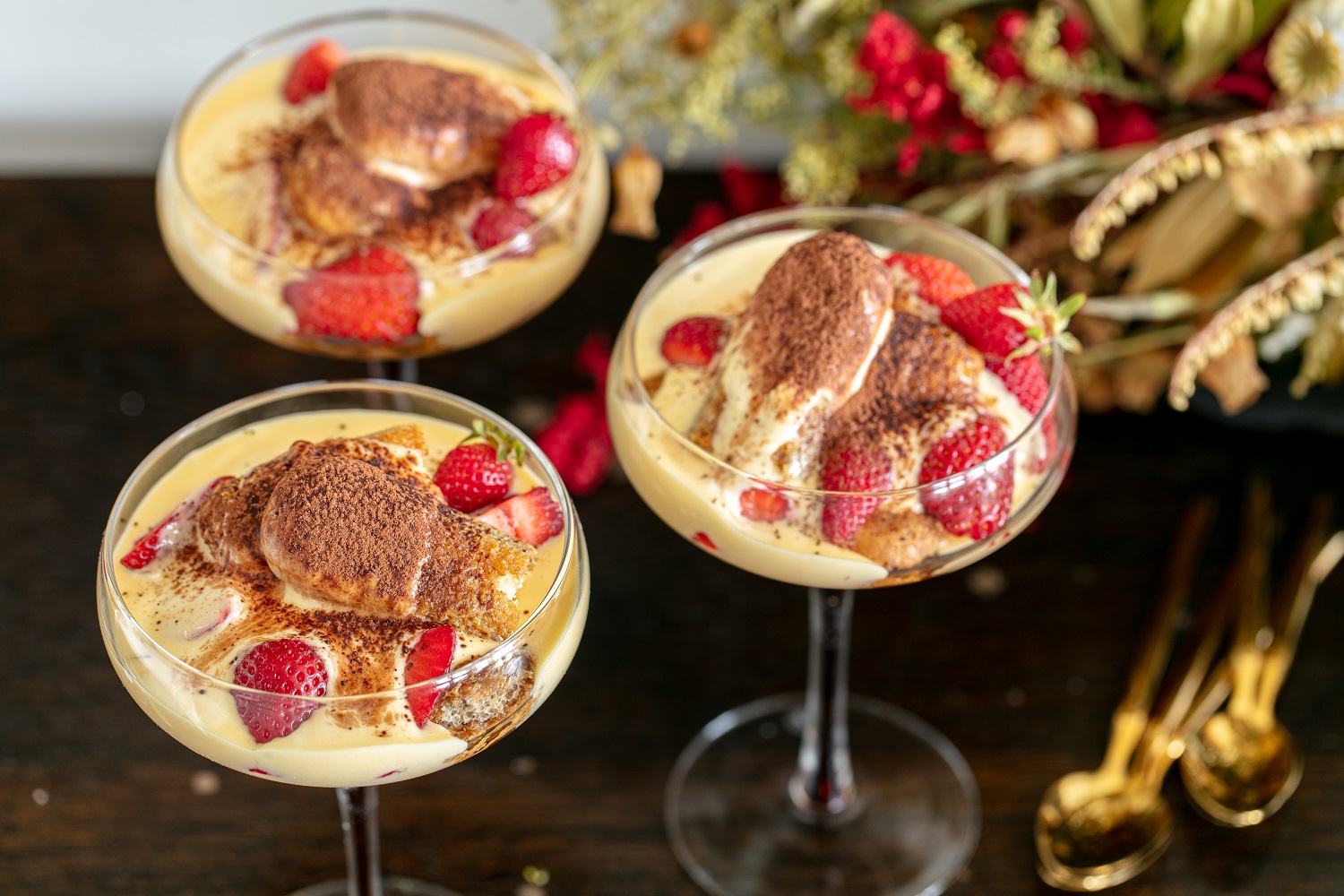 Serve this sweet tiramisu dusted with cocoa. Photo / Babiche Martens