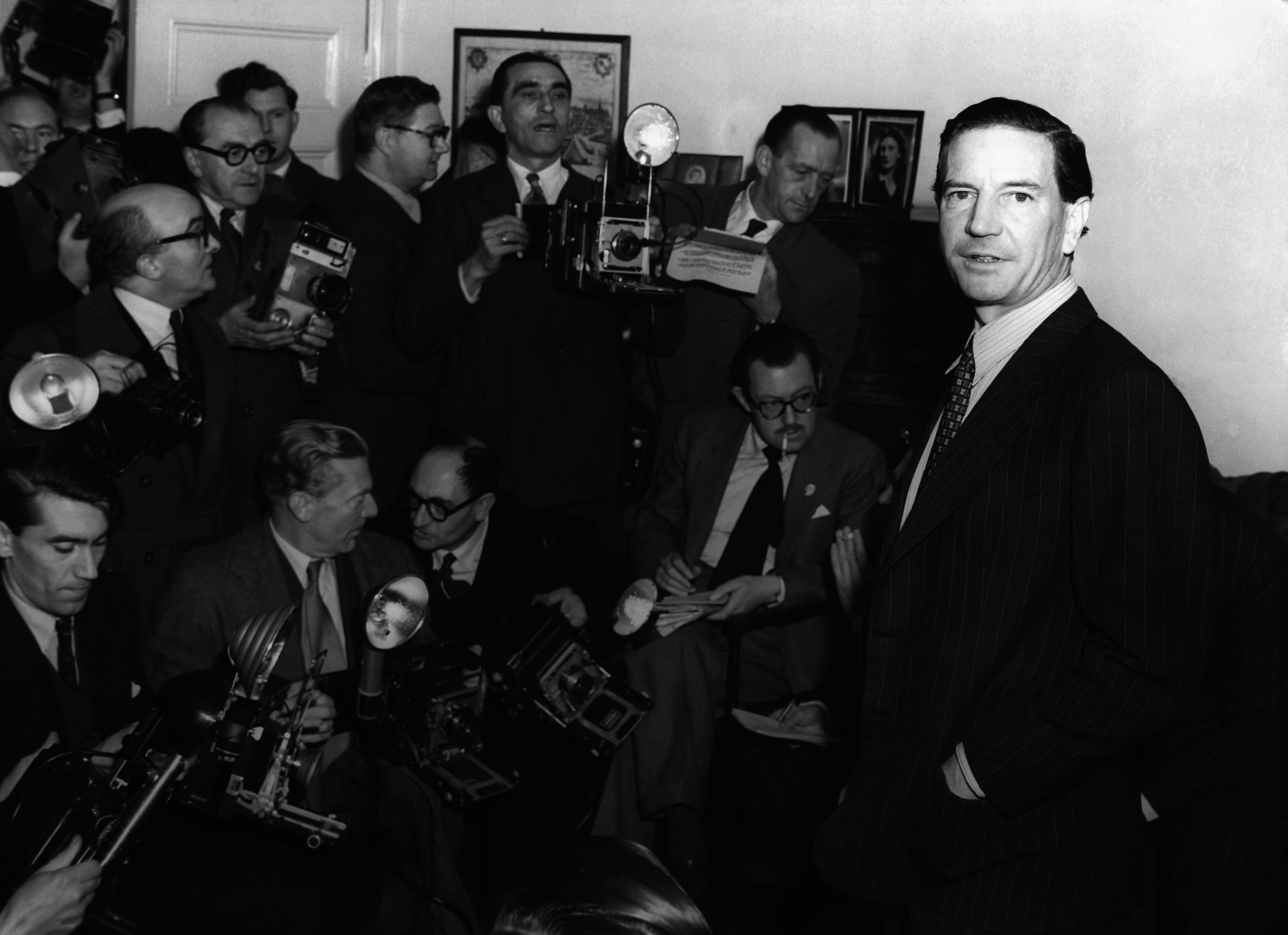 The British double agent Kim Philby who passed secrets to the Russians whilst working for MI6, holding a press conference after suspicions about his activities were aired. Photo / Getty Images