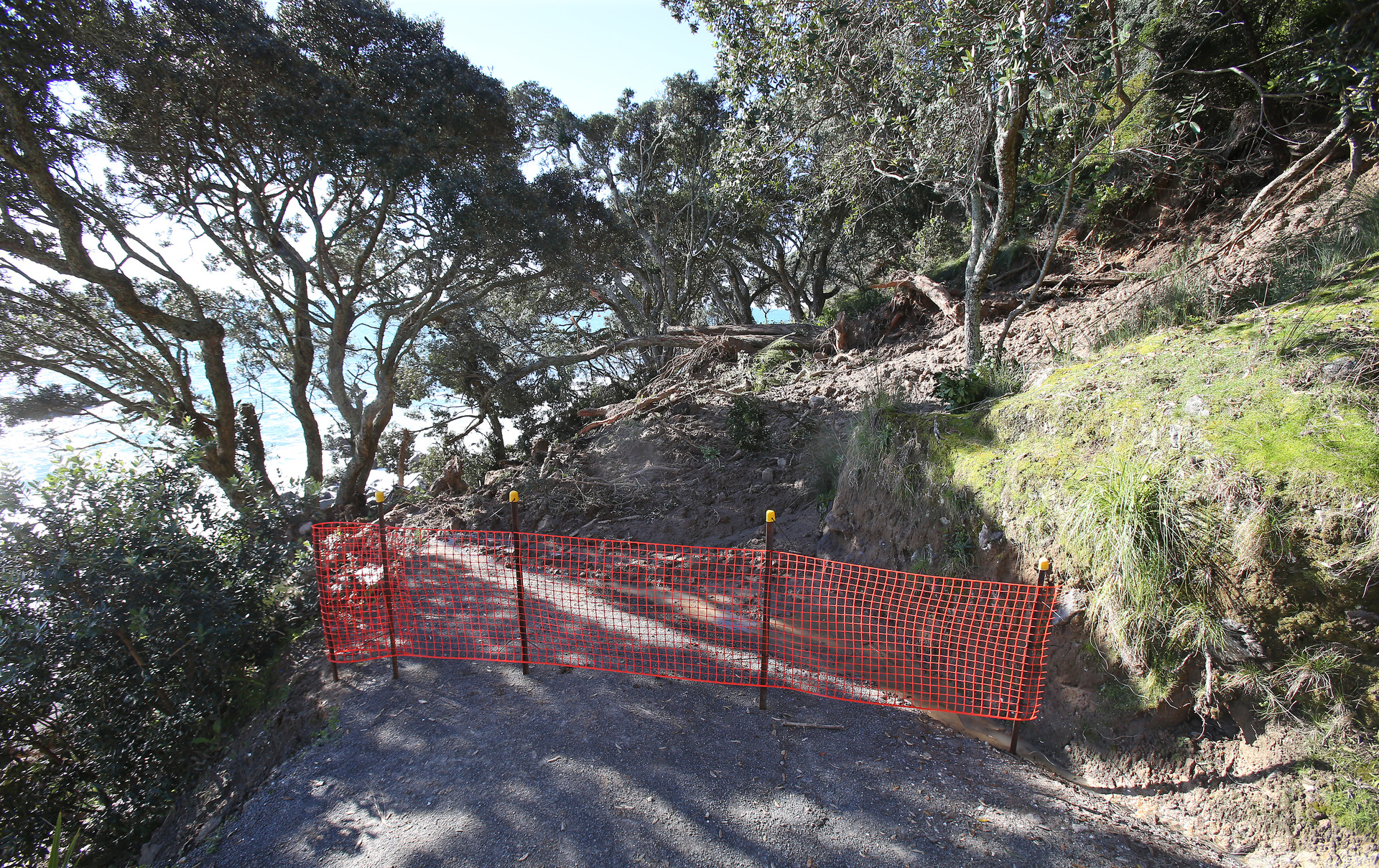 A slip on the base track on Mauao in 2017.  Photo / File