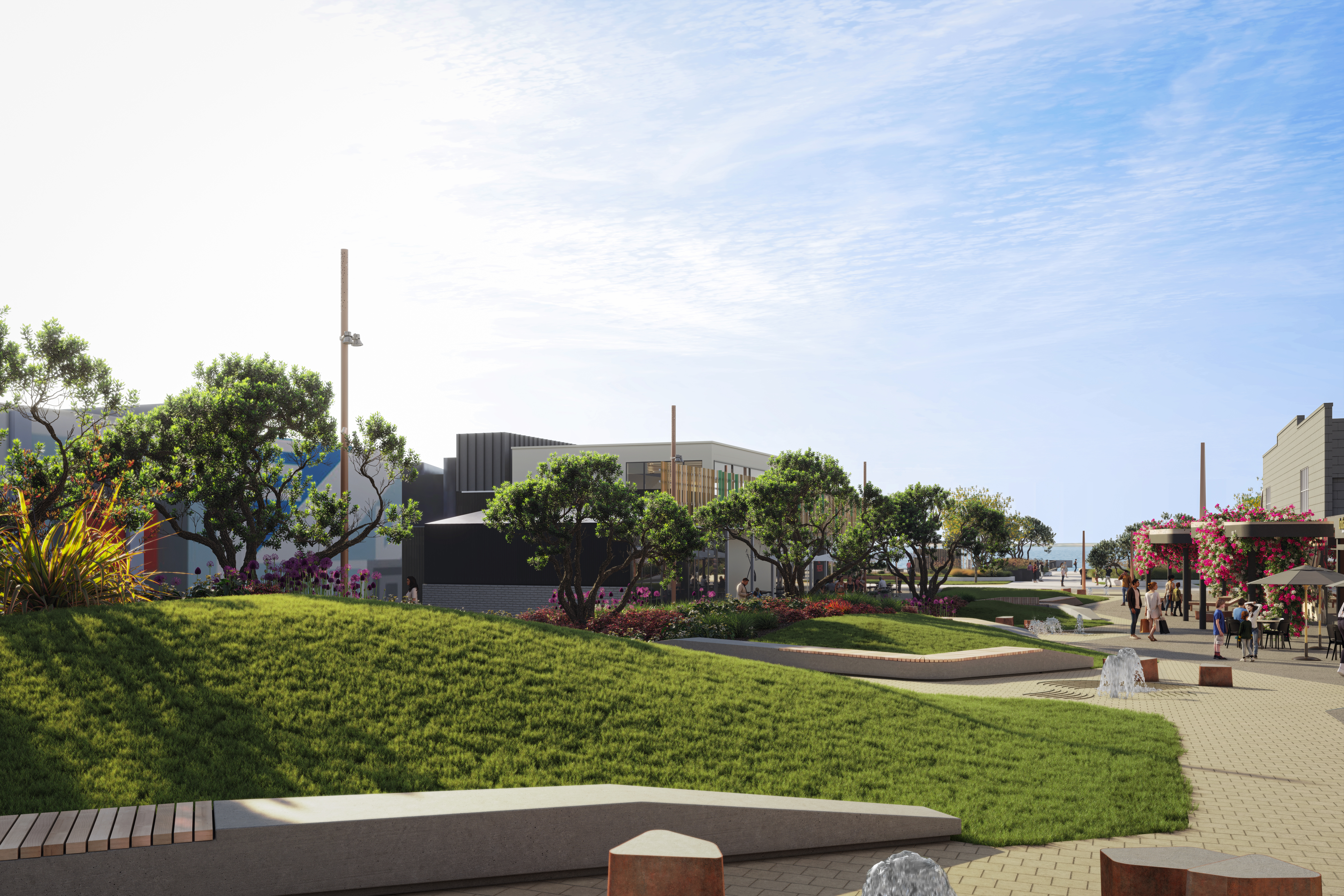 Masonic Park is expected to look like this by the end of September. Image / Tauranga City Council