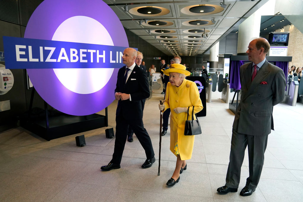 Queen Elizabeth II and Prince Edward, Right, made a surprise visit to Paddington Station on Friday. Photo / Andrew Matthews, Getty Images