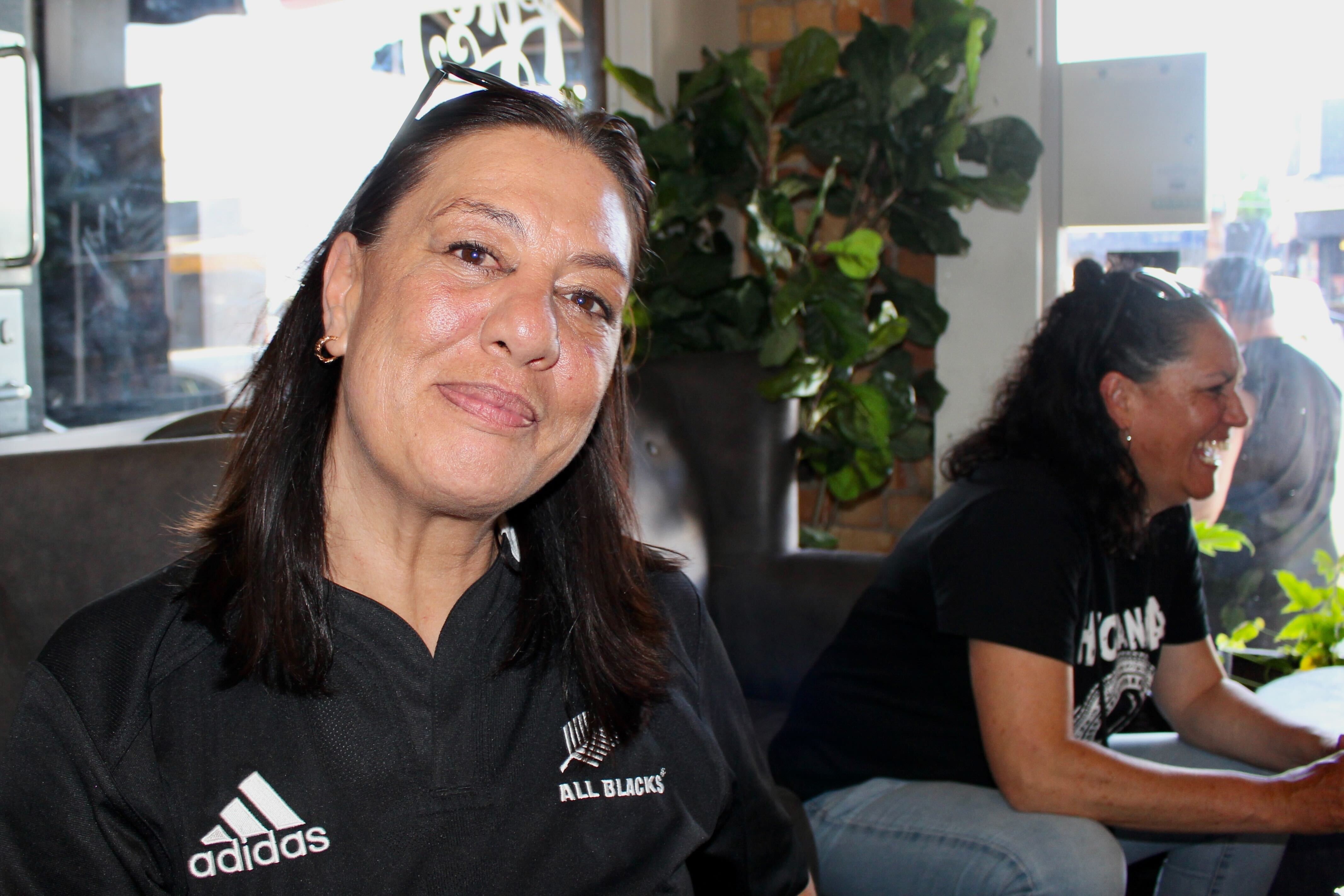 Juanita Tawhai-Kereopa came from Perth to see the Black Ferns take on England in tonight’s Rugby World Cup final. Photo / Jed Bradley