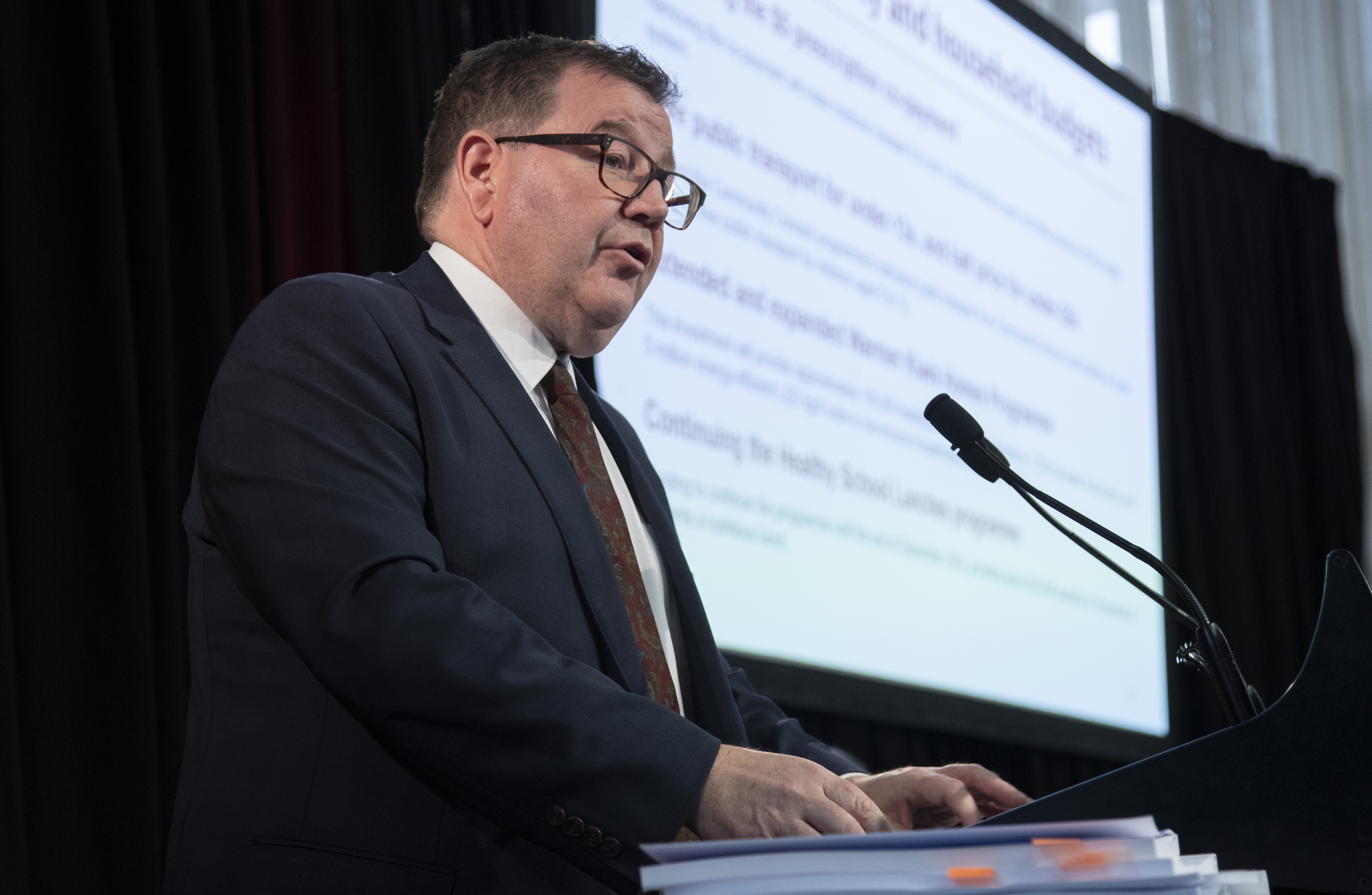 Finance Minister Grant Robertson presenting his Budget. Photo / Mark Mitchell