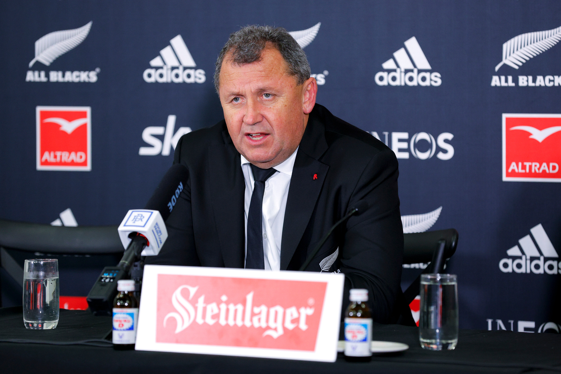 The All Blacks' 38-year relationship with Steinlager will end if a private member's bill is backed by Parliament. It aims to stop exposing young people to normalisation of alcohol. Photo / Getty