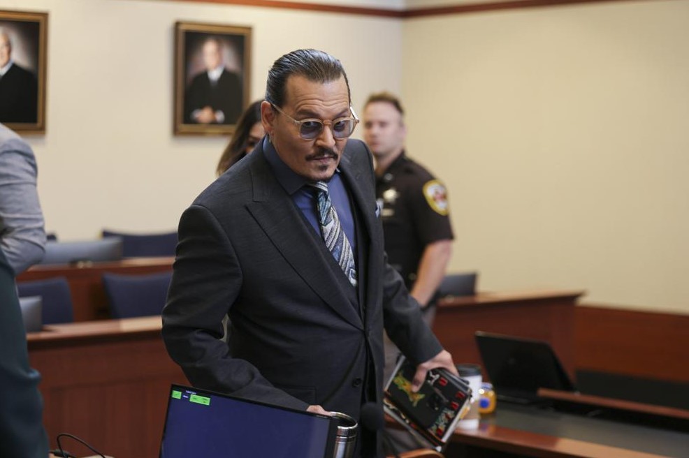 US actor Johnny Depp arrives at the Fairfax County Circuit Courthouse. Photo / AP