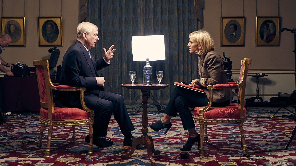 Prince Andrew appears on BBC Newsnight with Emily Maitlis with regard to the Jeffrey Epstein scandal. Photo / BBC